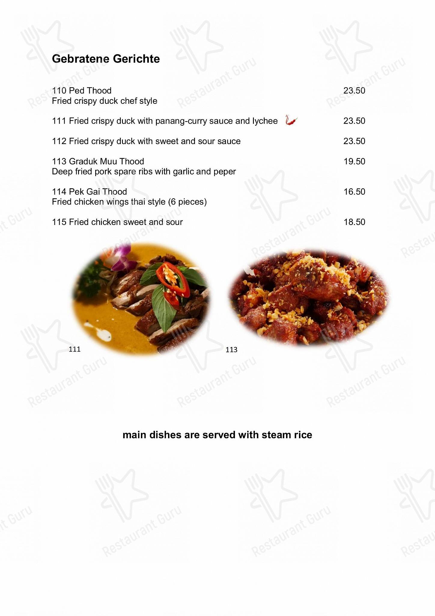 Zum Siam in Horgen - 菜单