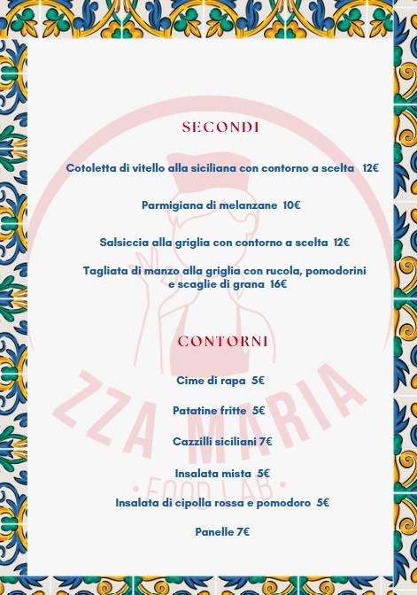 Menu di Zza Maria 