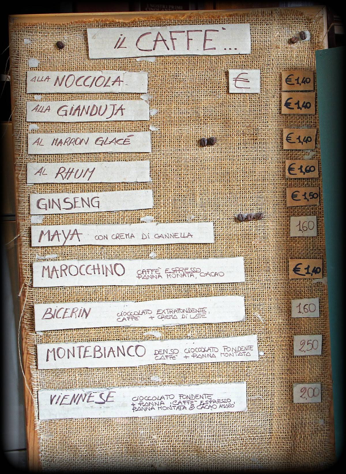 Menu di Chococafè 