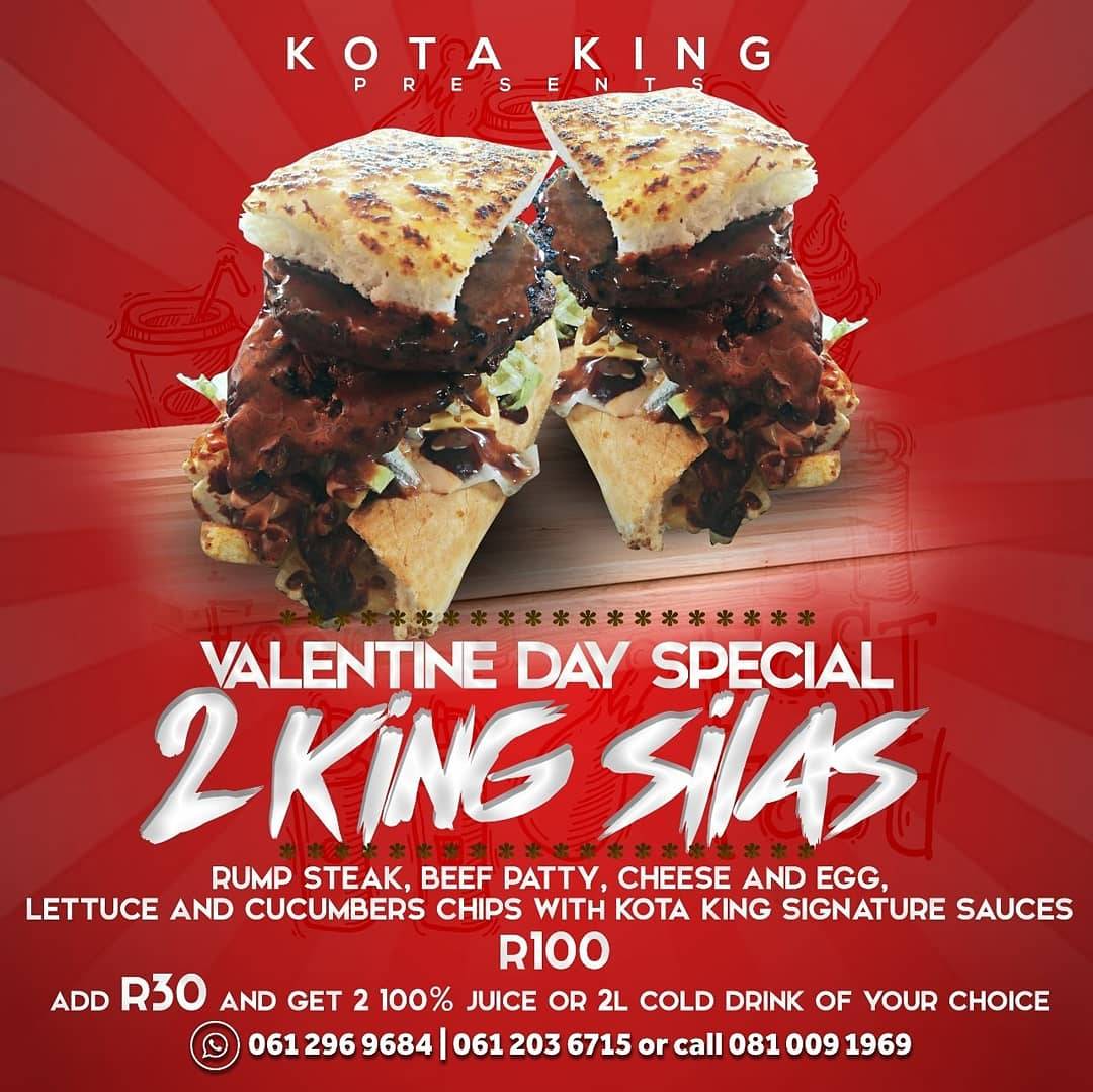 Menu at kota king restaurant, Soweto, Protea Blvd