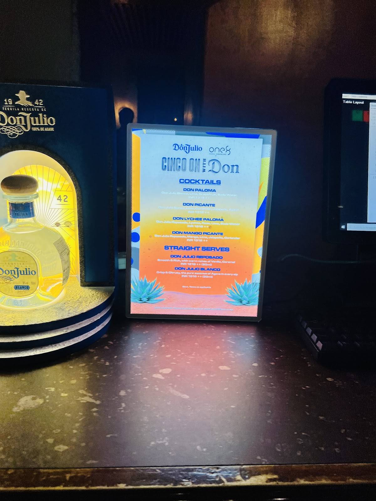 one8 Commune, Juhu menu