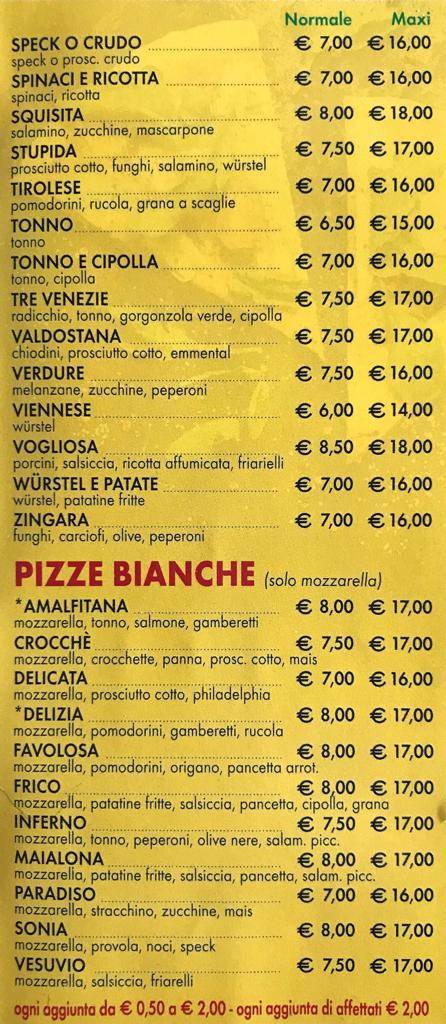 Menu di Crazy Pizza 