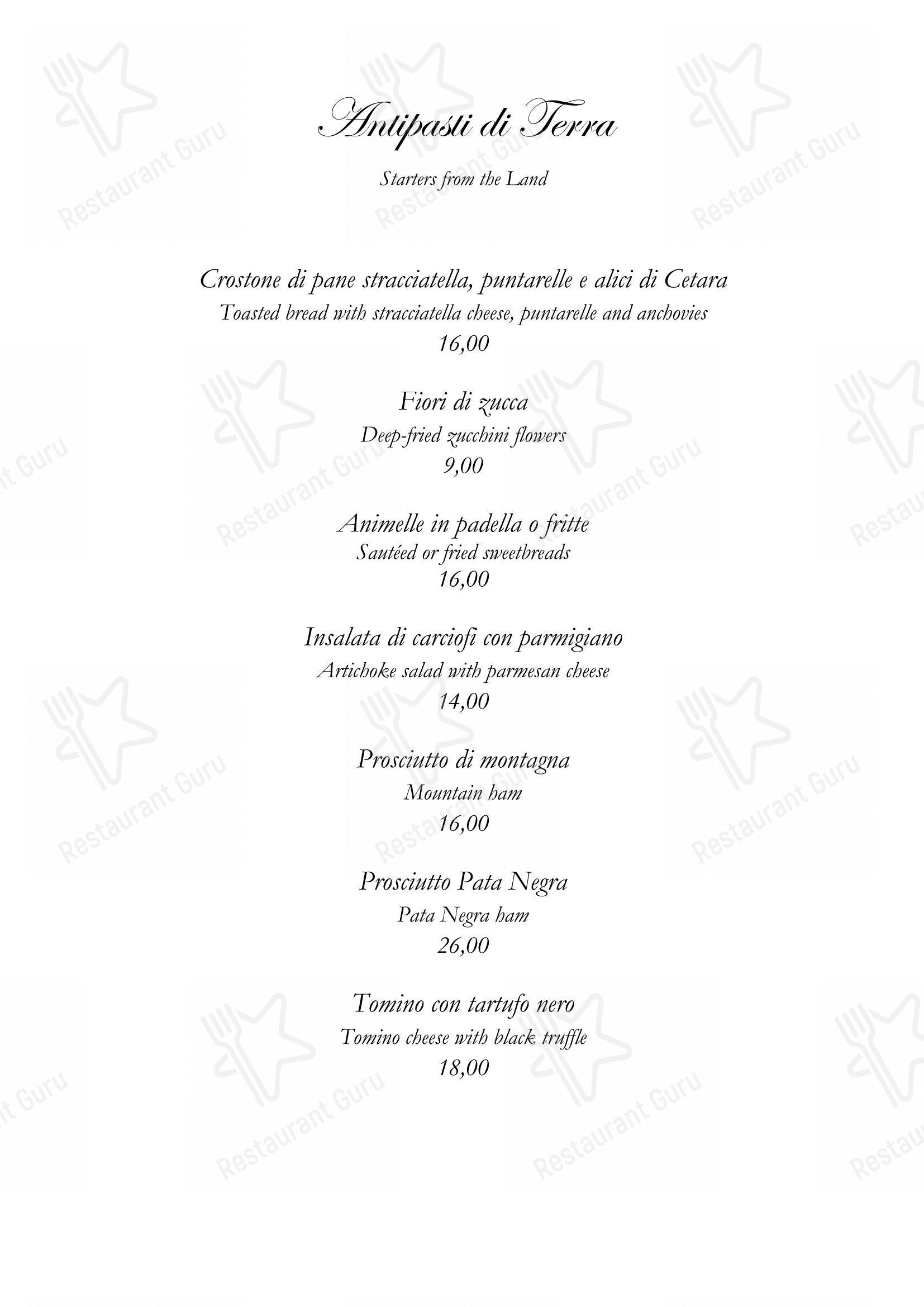 Menu pour All'Arancio d'Oro da Cialfi - Menu