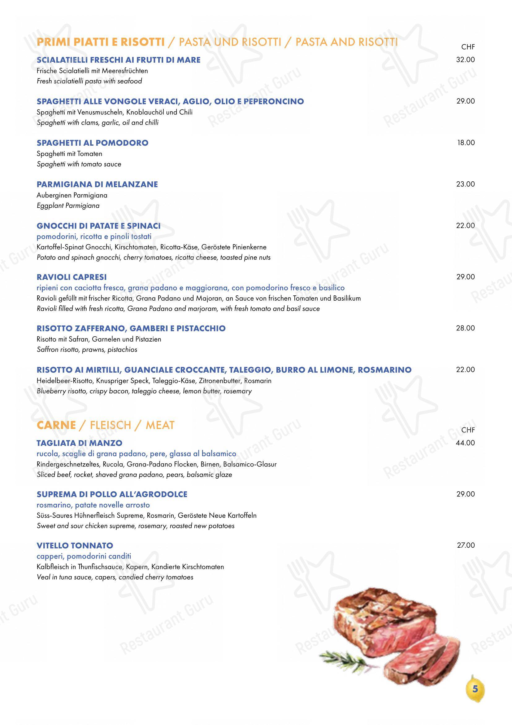 Ristorante Anacapri Lugano in Lugano - Menu bar