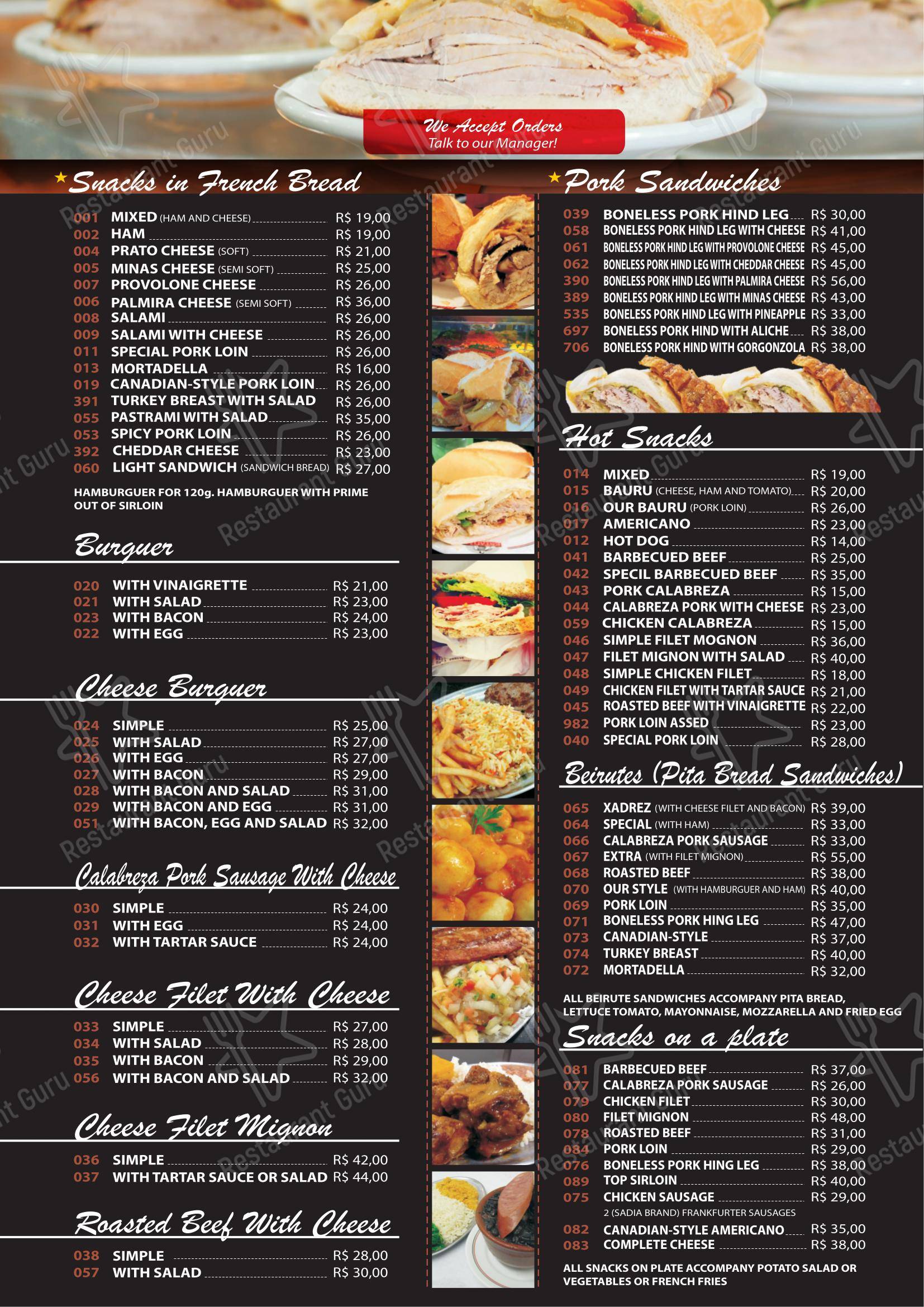 Bar e Lanches Estadão - Menu bar