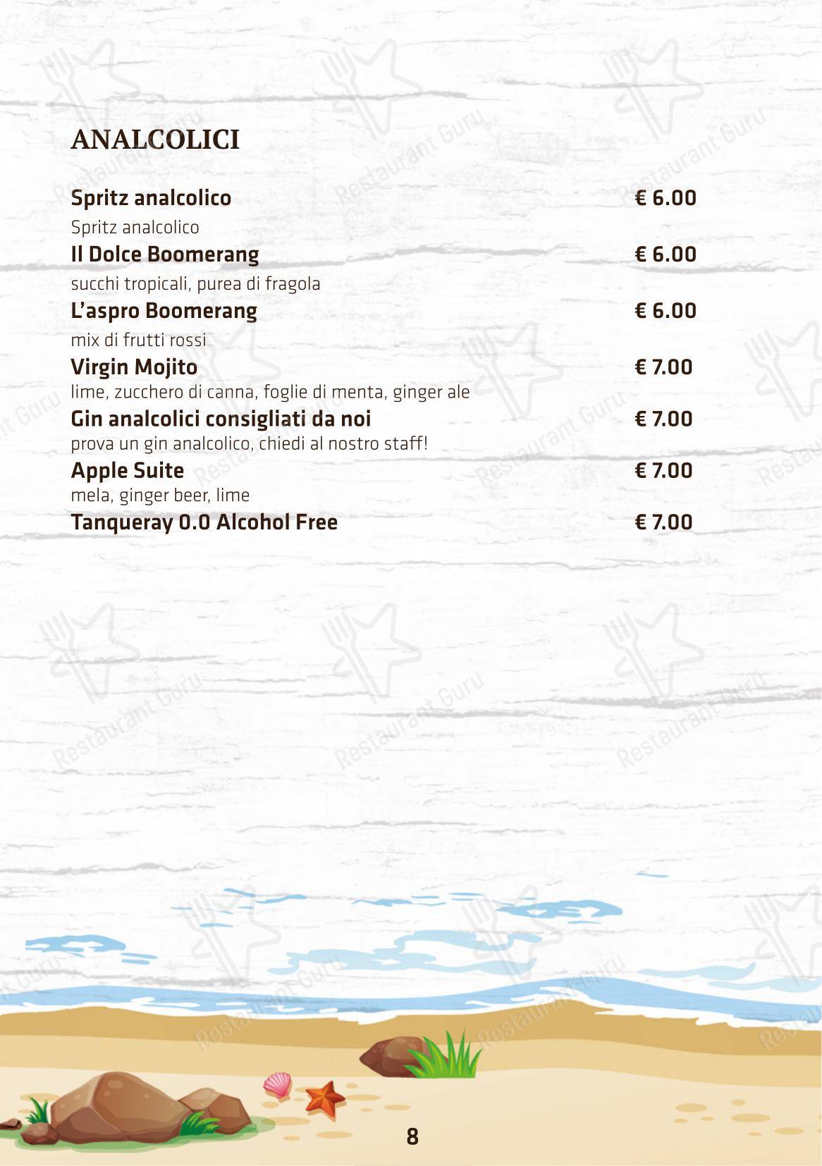 Menu per Boomerang Rimini in Rimini