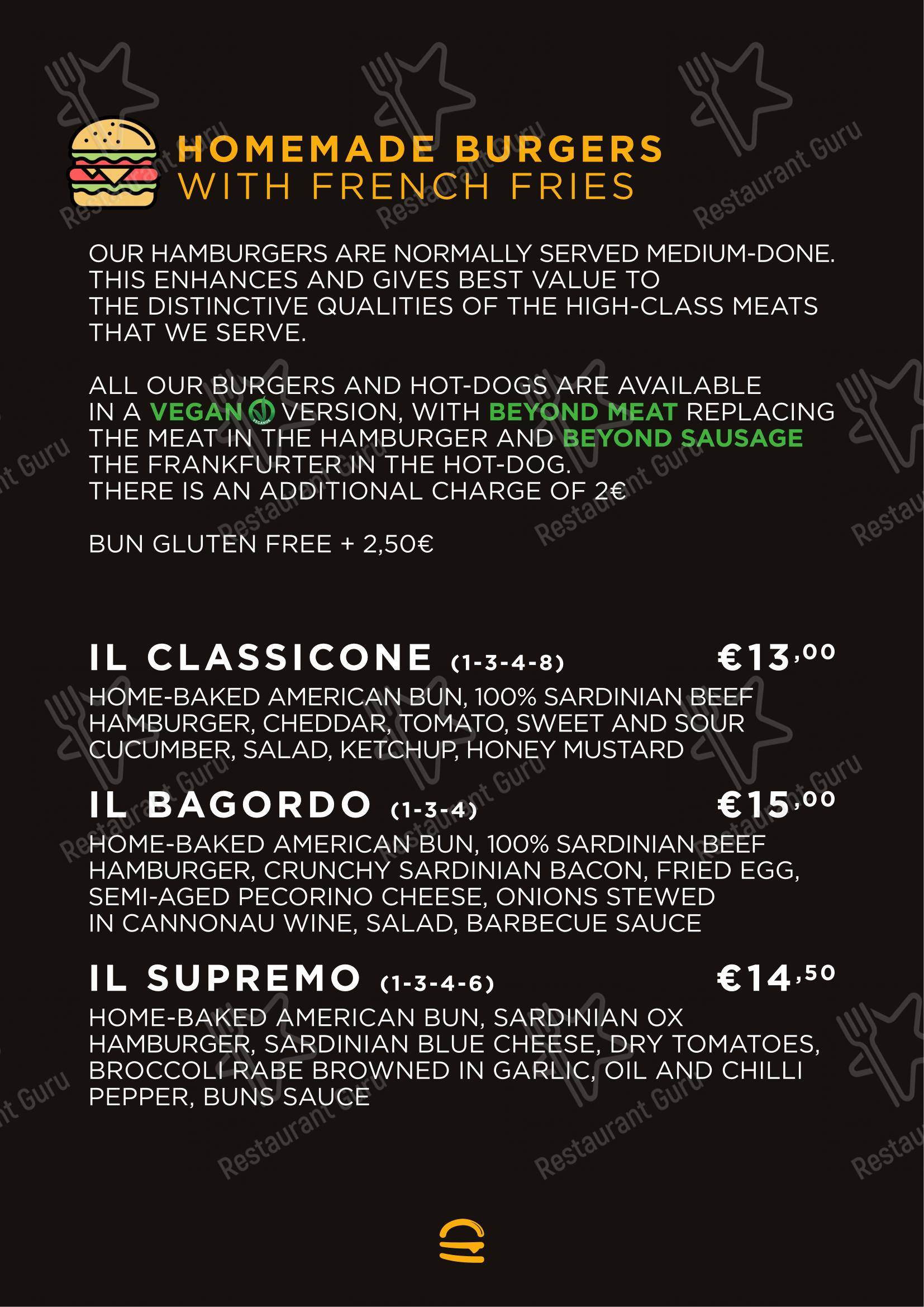 Menu di Buns Homemade Burger - Menu bar
