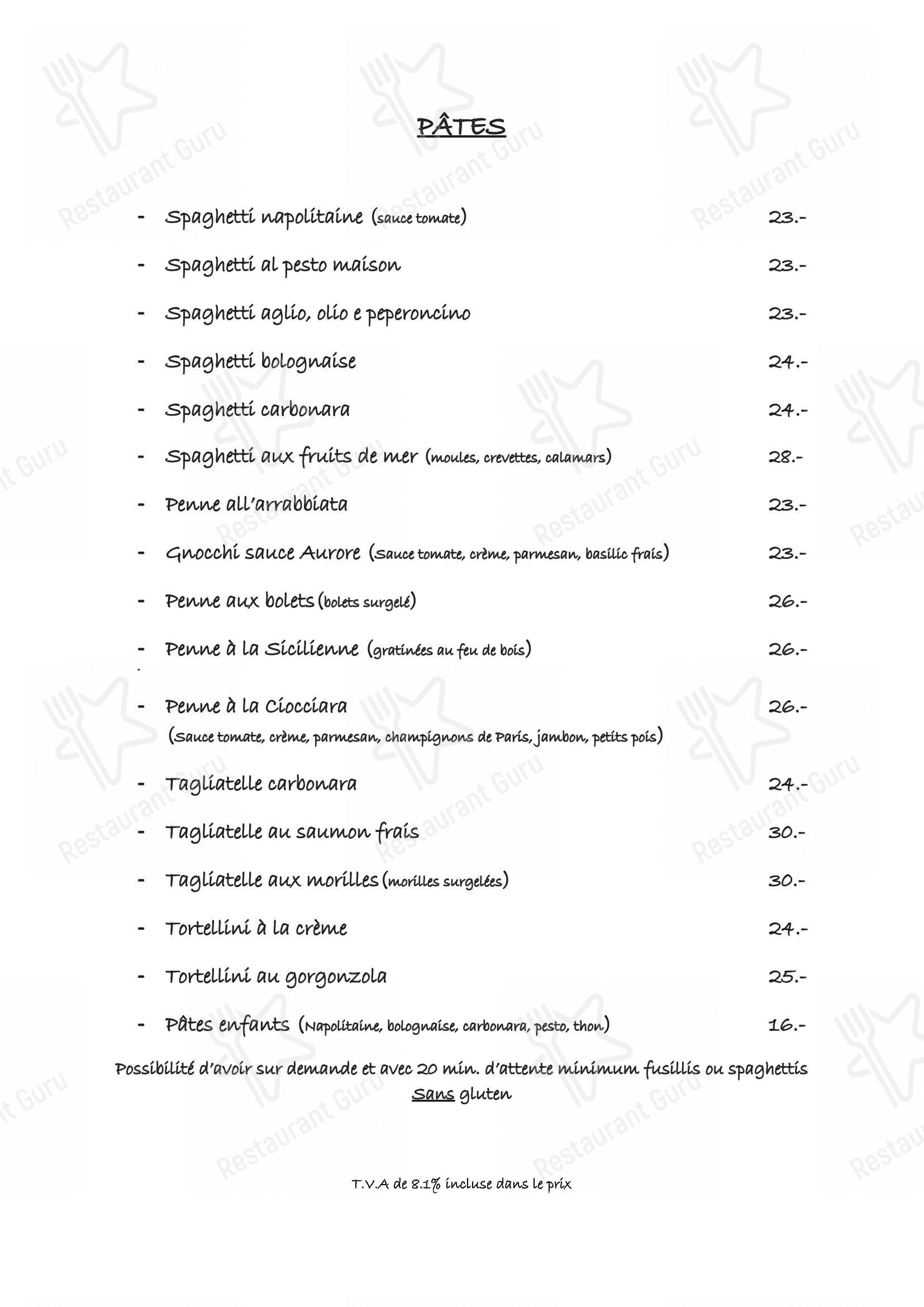 菜单 per Café du Jet d'Eau ristorante