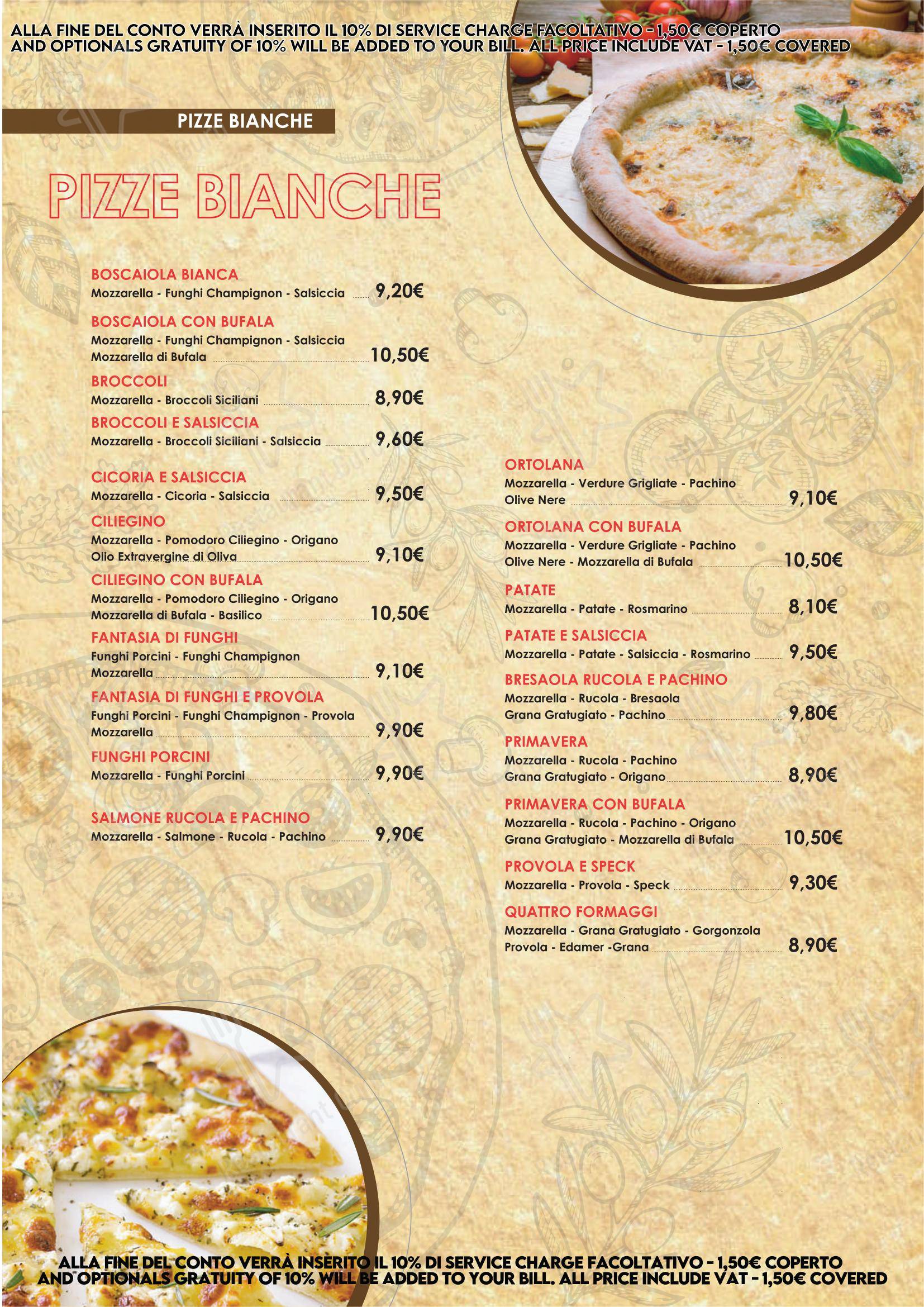 Menu bar per Caffè Delle Commari in Roma