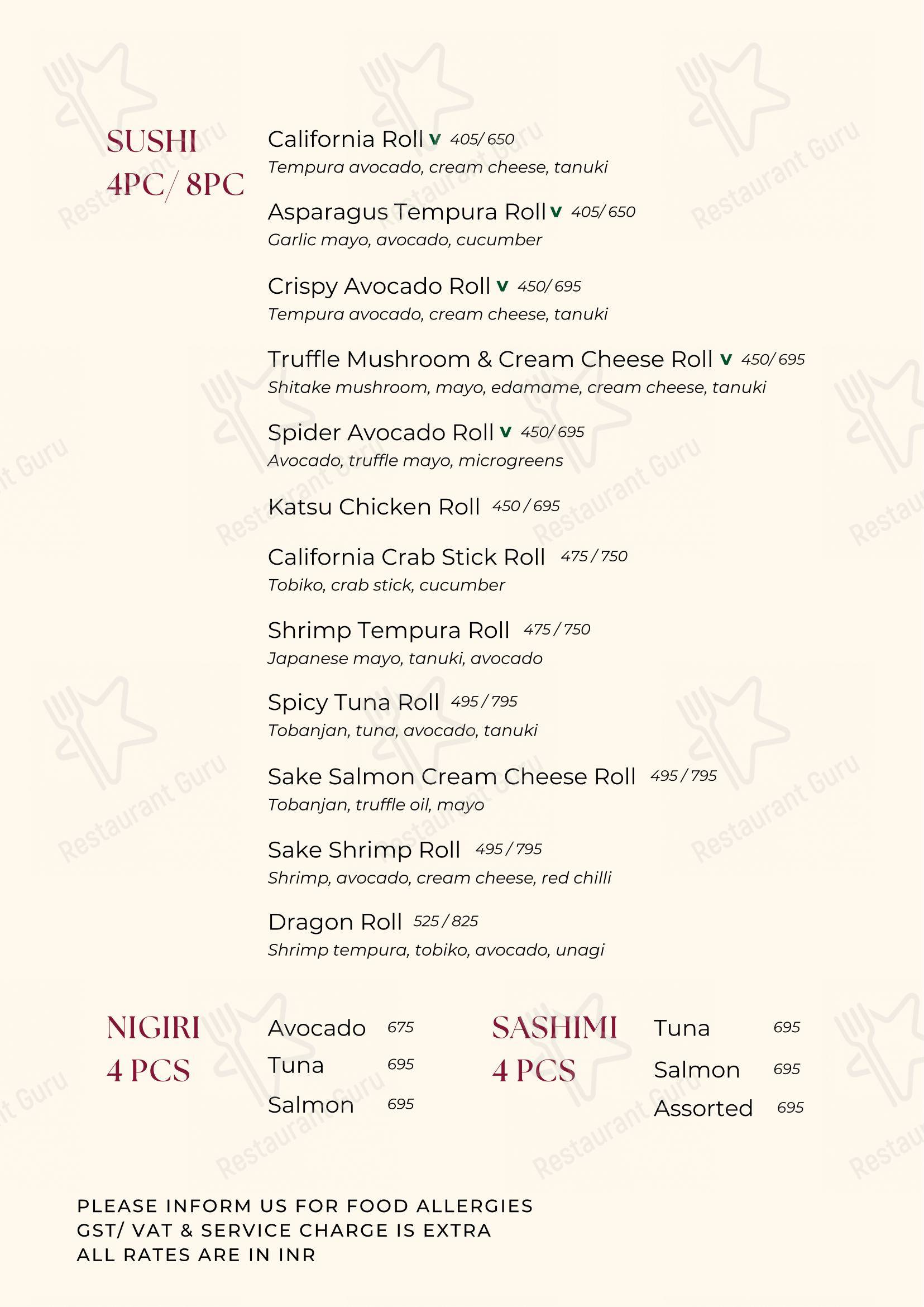 Menu bar for Era in Mumbai