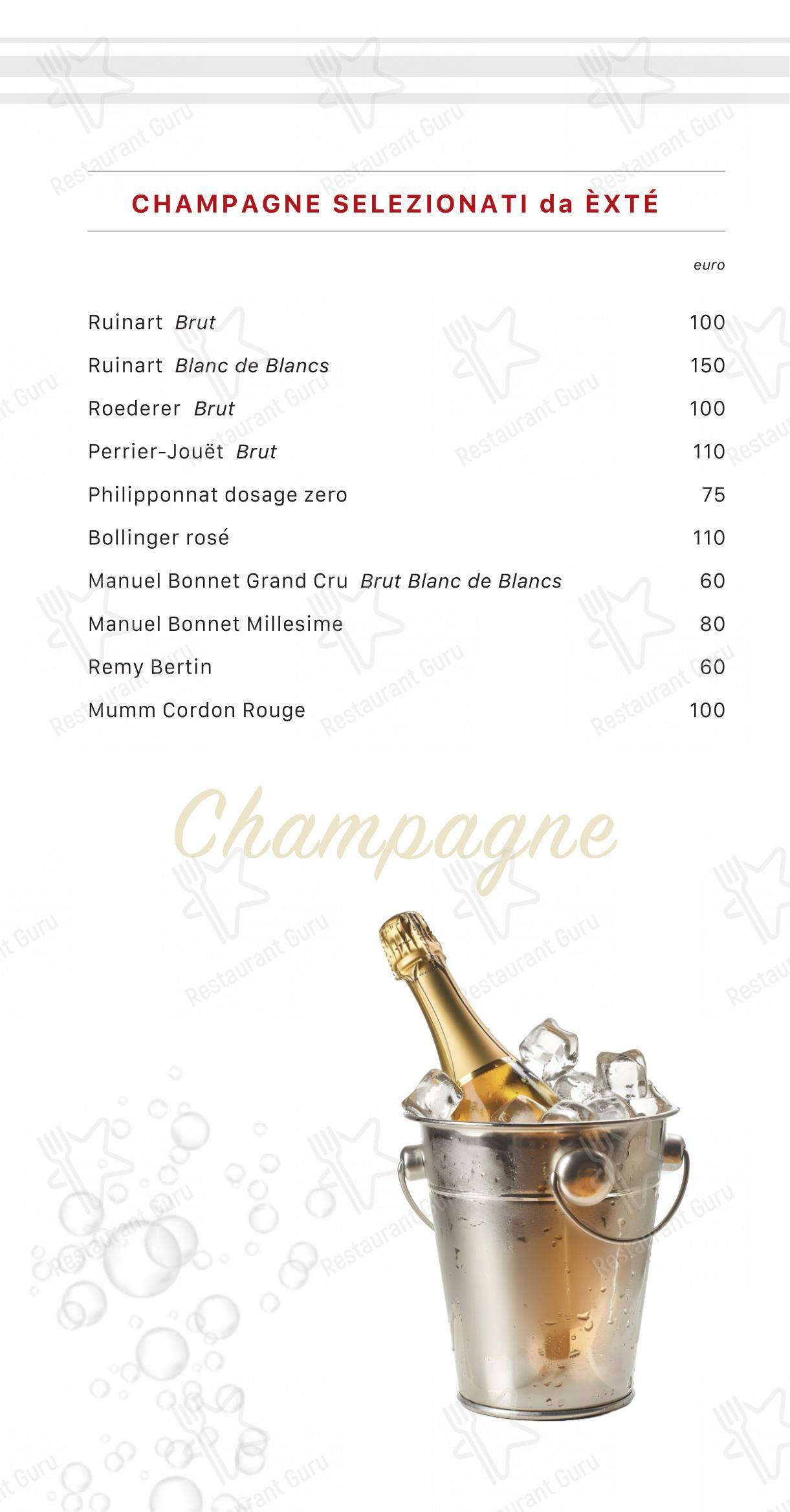 Menu per Extè in Zanica