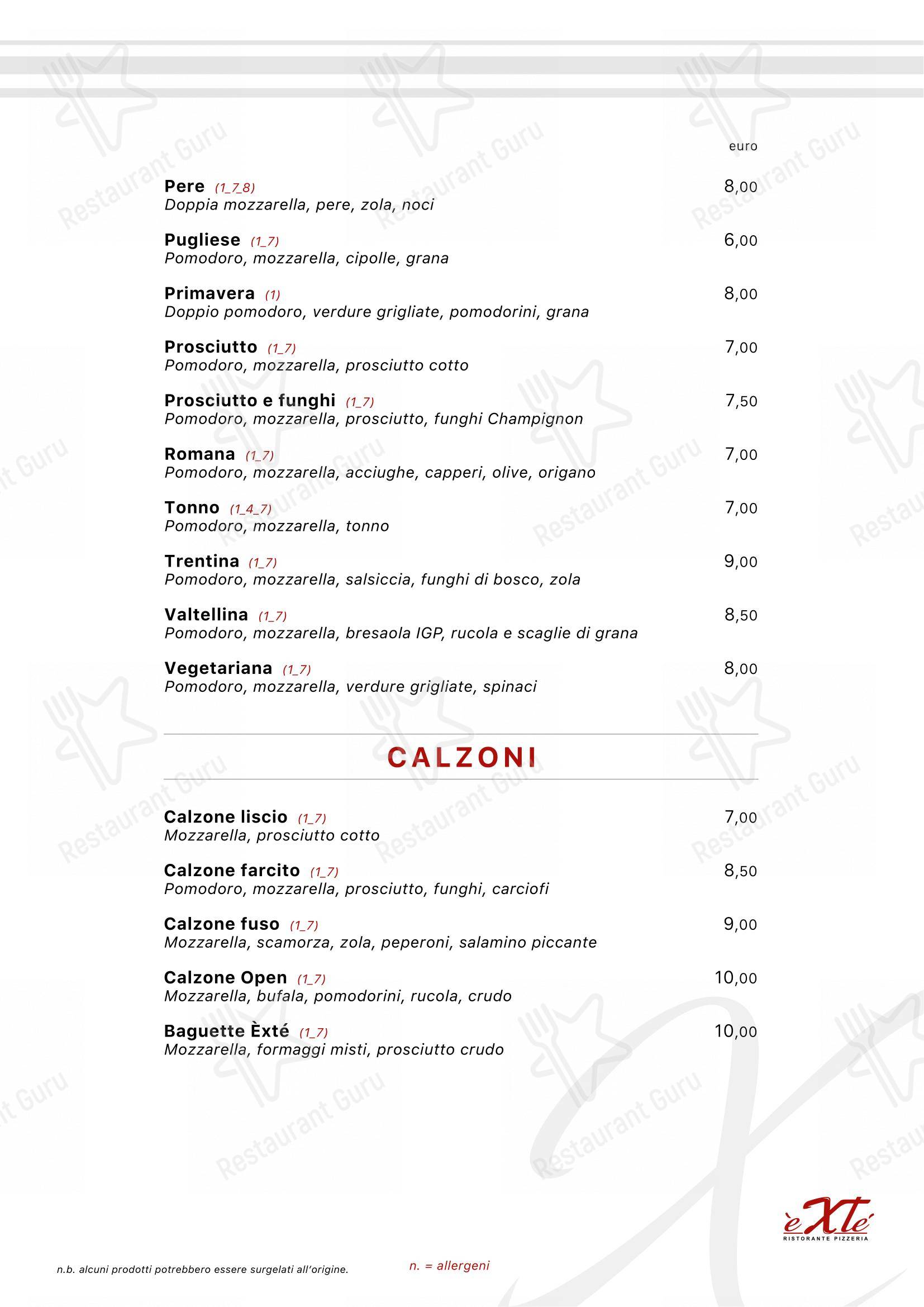 Menu di Extè - Коктейльная карта