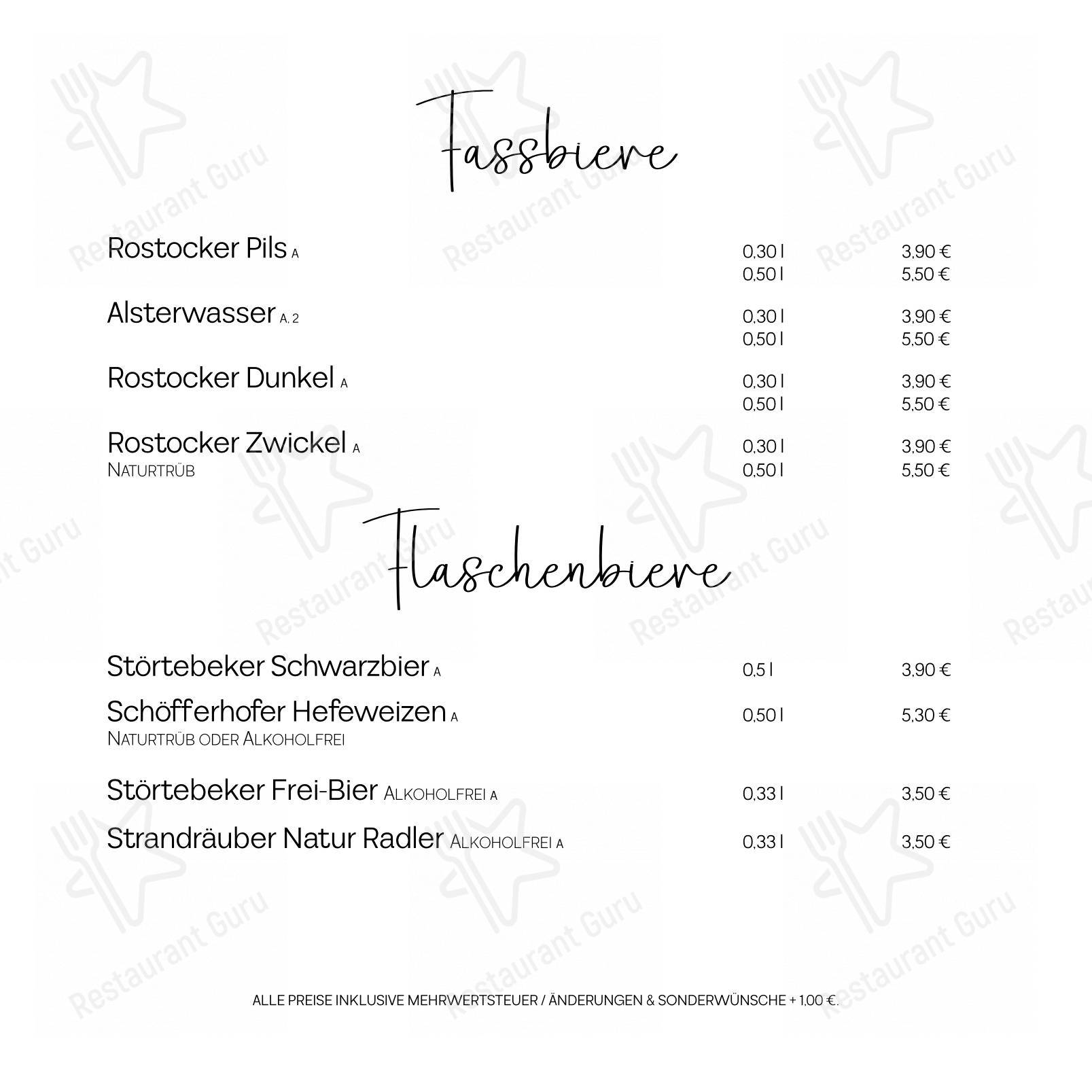 Fritz Reuter Stuben (KTV) dans Rostock - Menu