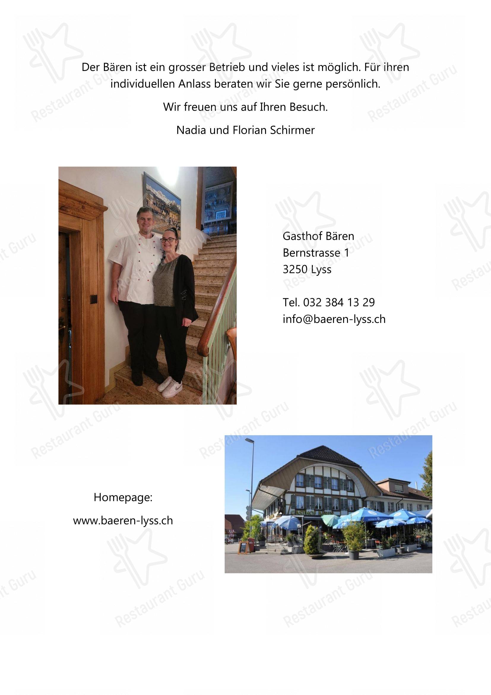 Menu di Gasthof Bären Rapperswil - Детское