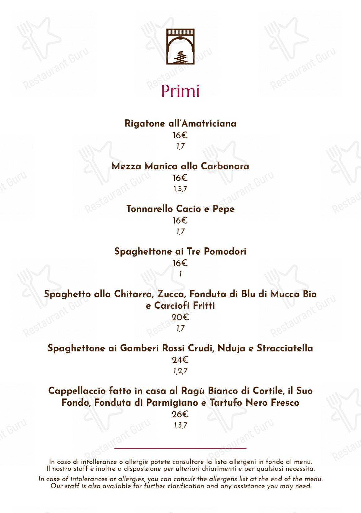 Menu per Giulia Restaurant ristorante
