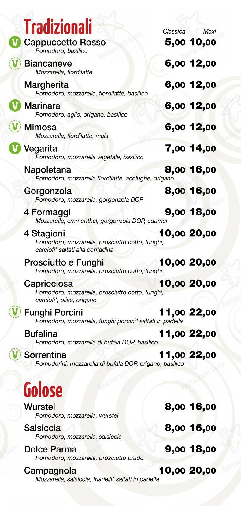 Menu per HelloPizza.it pizzeria