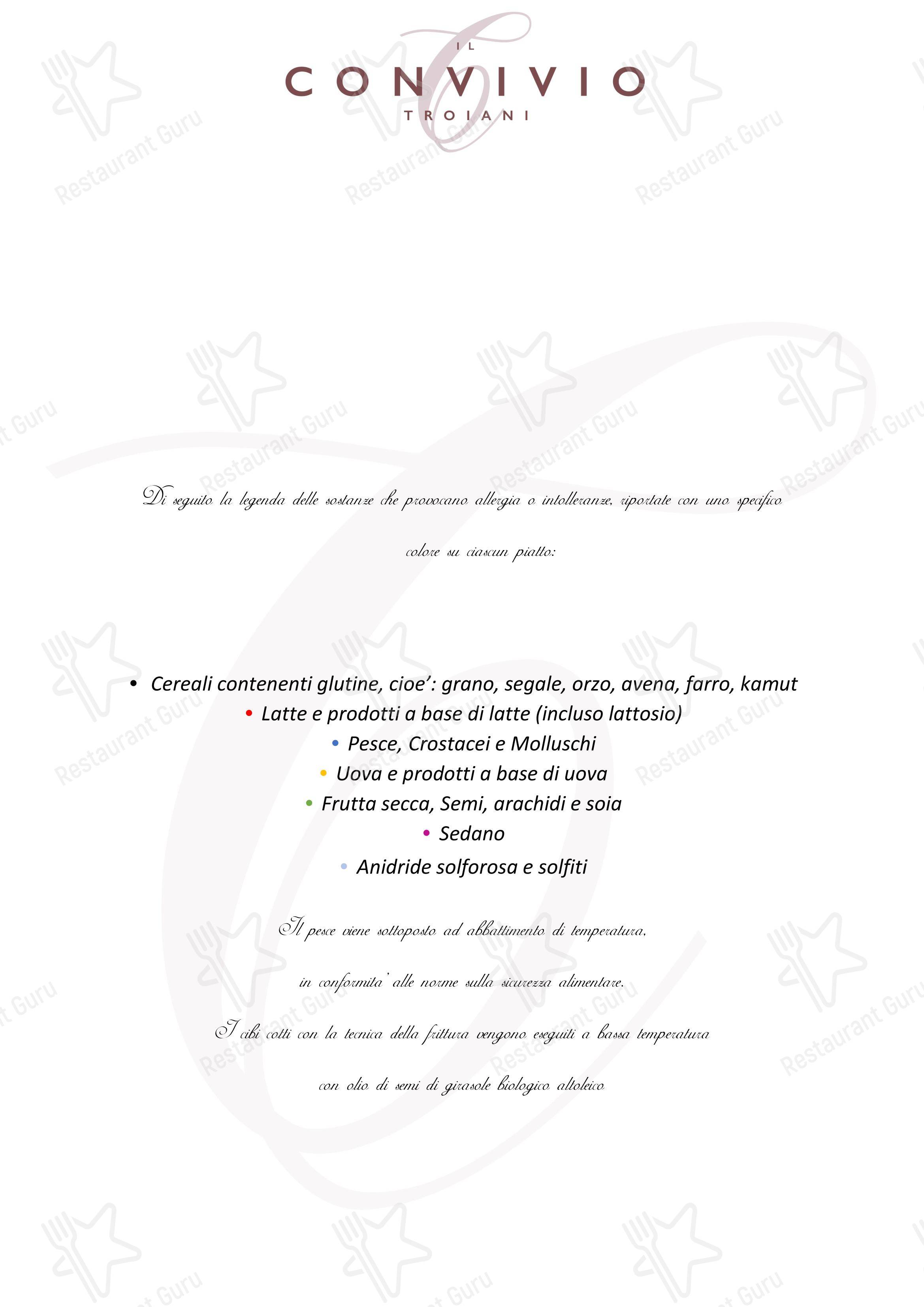 Menu per Il Convivio Troiani ristorante