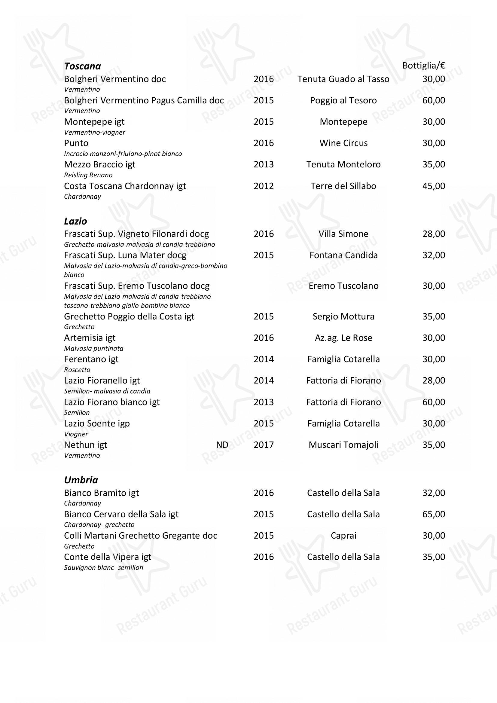 Menu di Il Simposio Ristorante Wine Bar Roma - 菜单