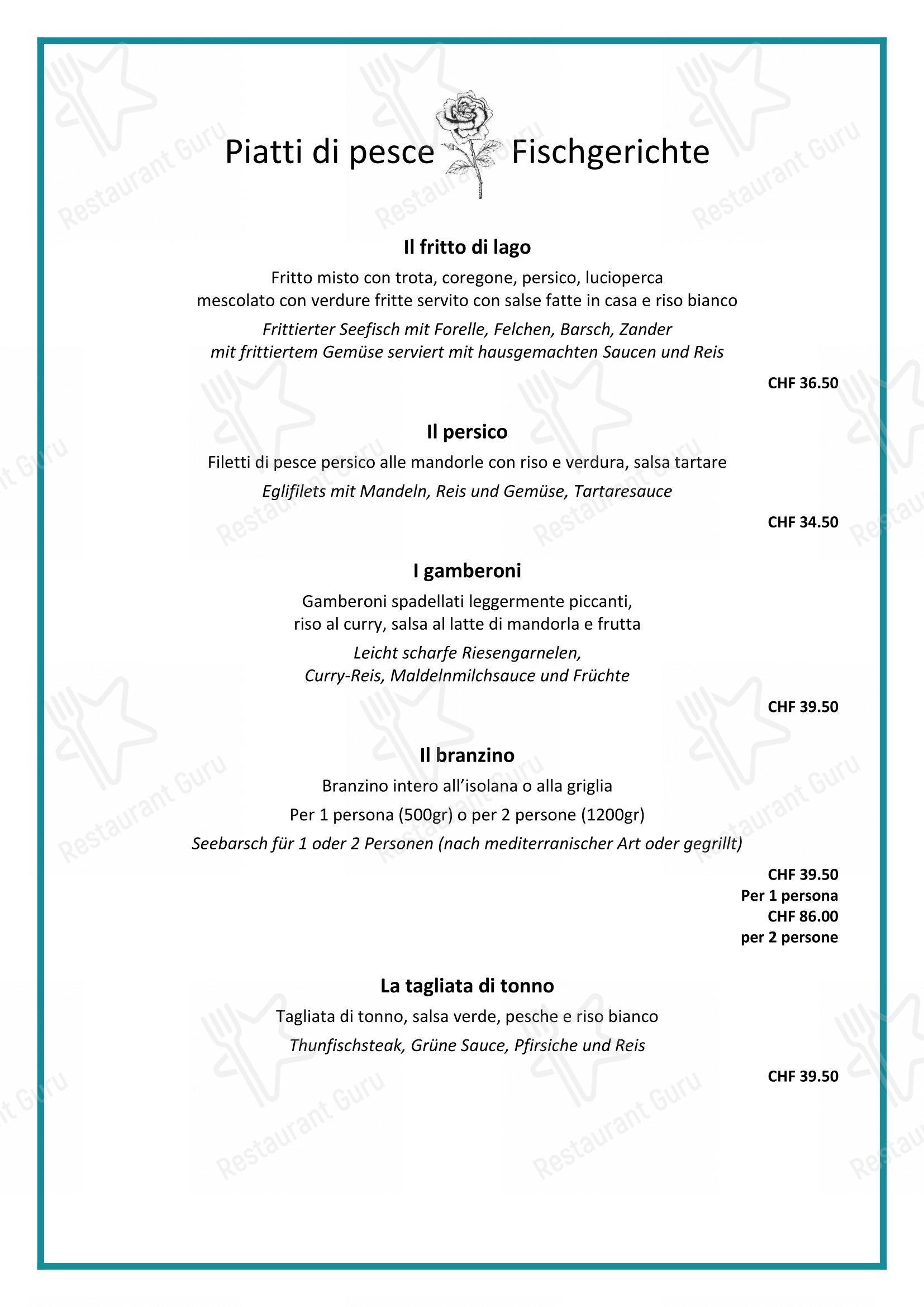 Menu per L'Approdo di Mappo in Minusio