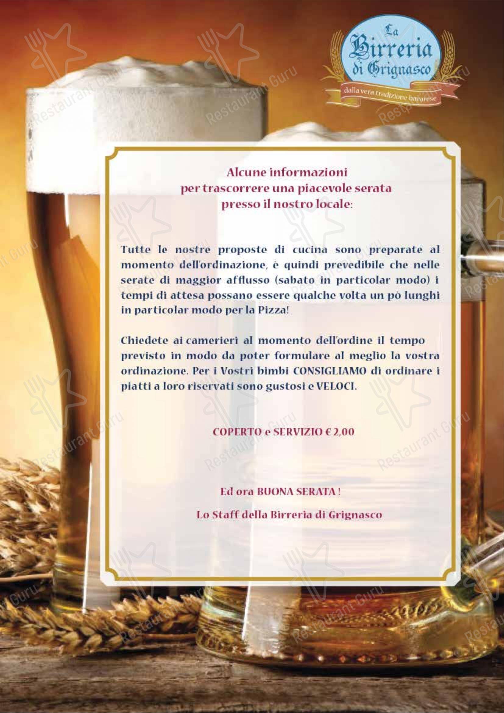 La Birreria di Grignasco (Giomar) in Grignasco - Menu