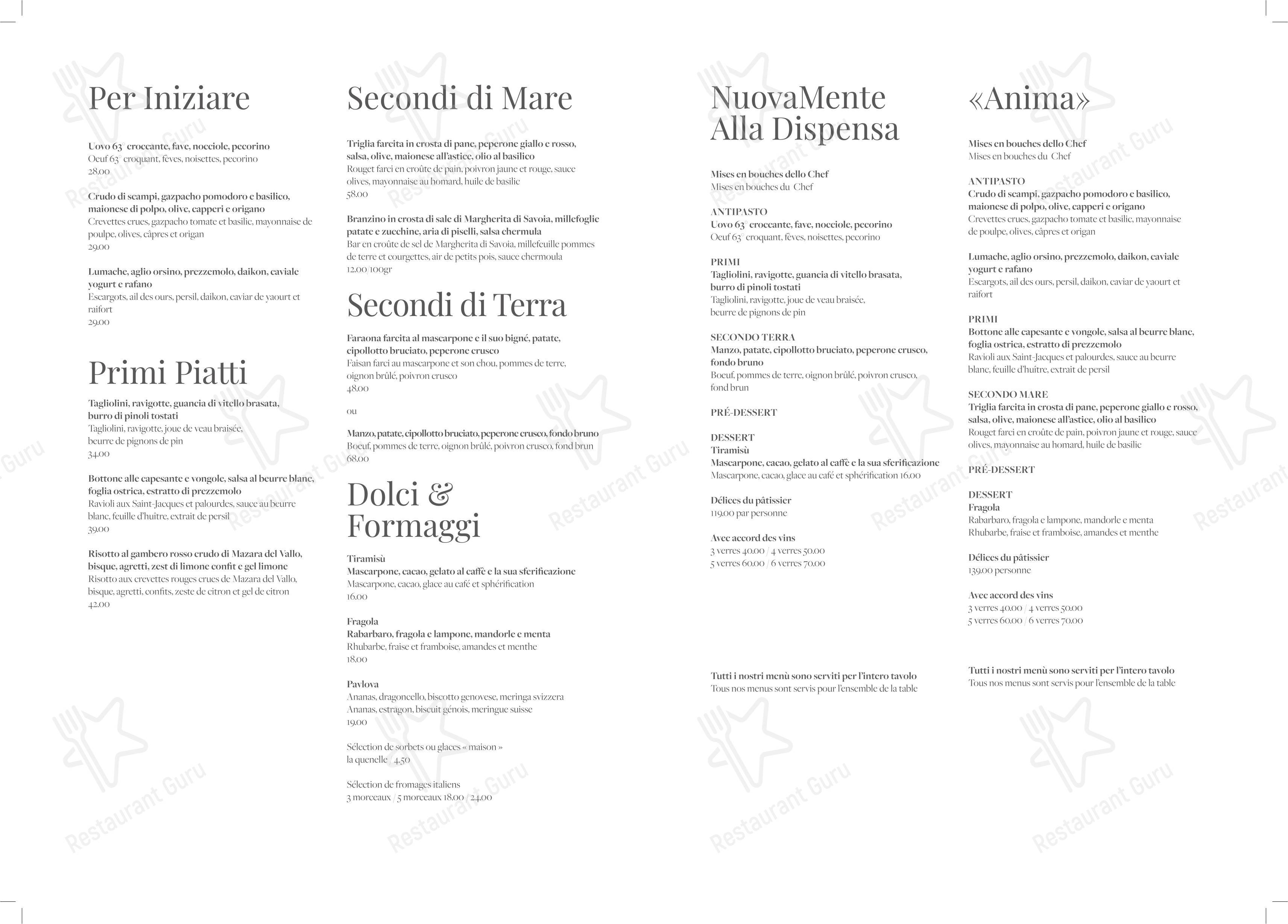 La Dispensa Ristorante italiano in Neuchâtel - Menu bar