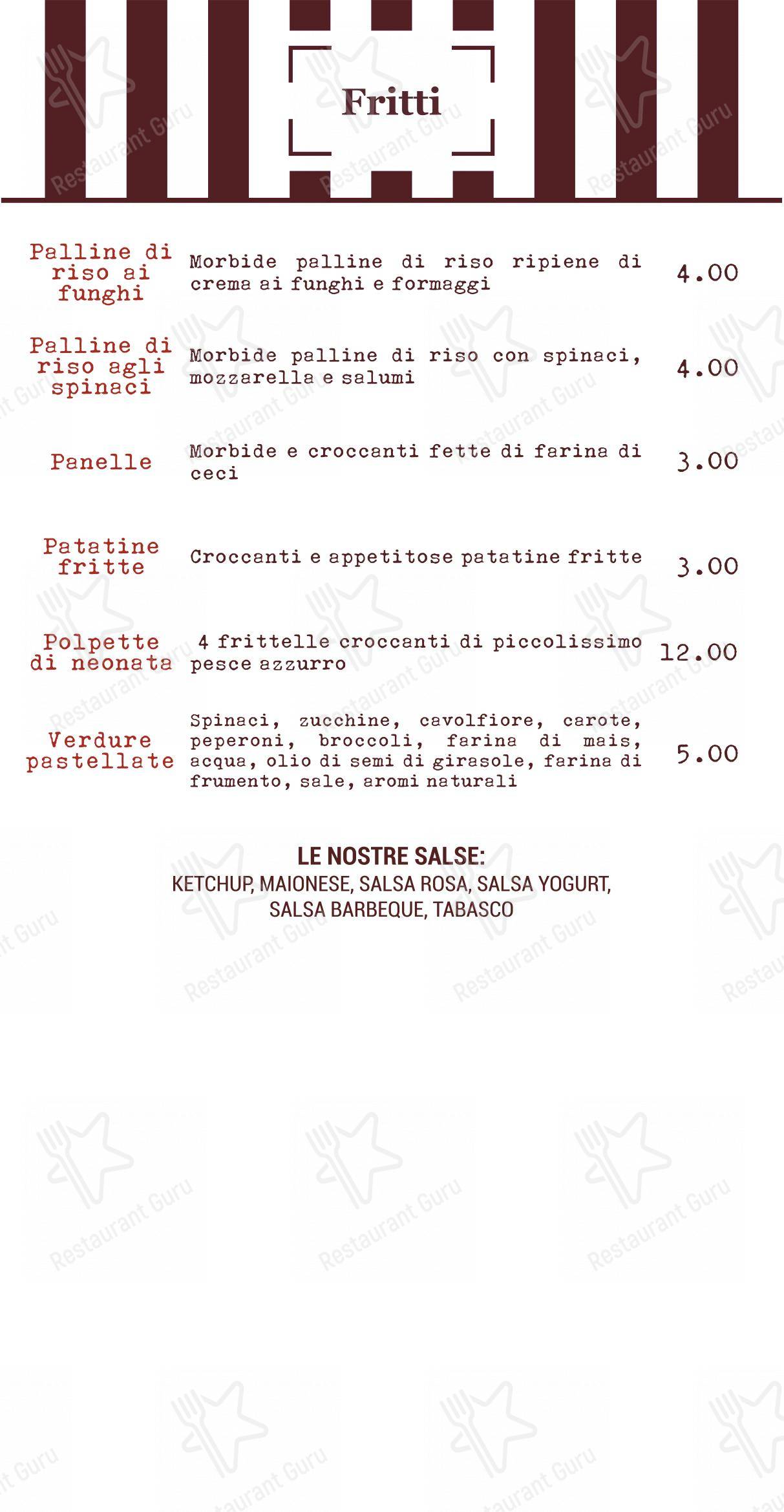 Mondo Pizza in Marsala - Menu bar