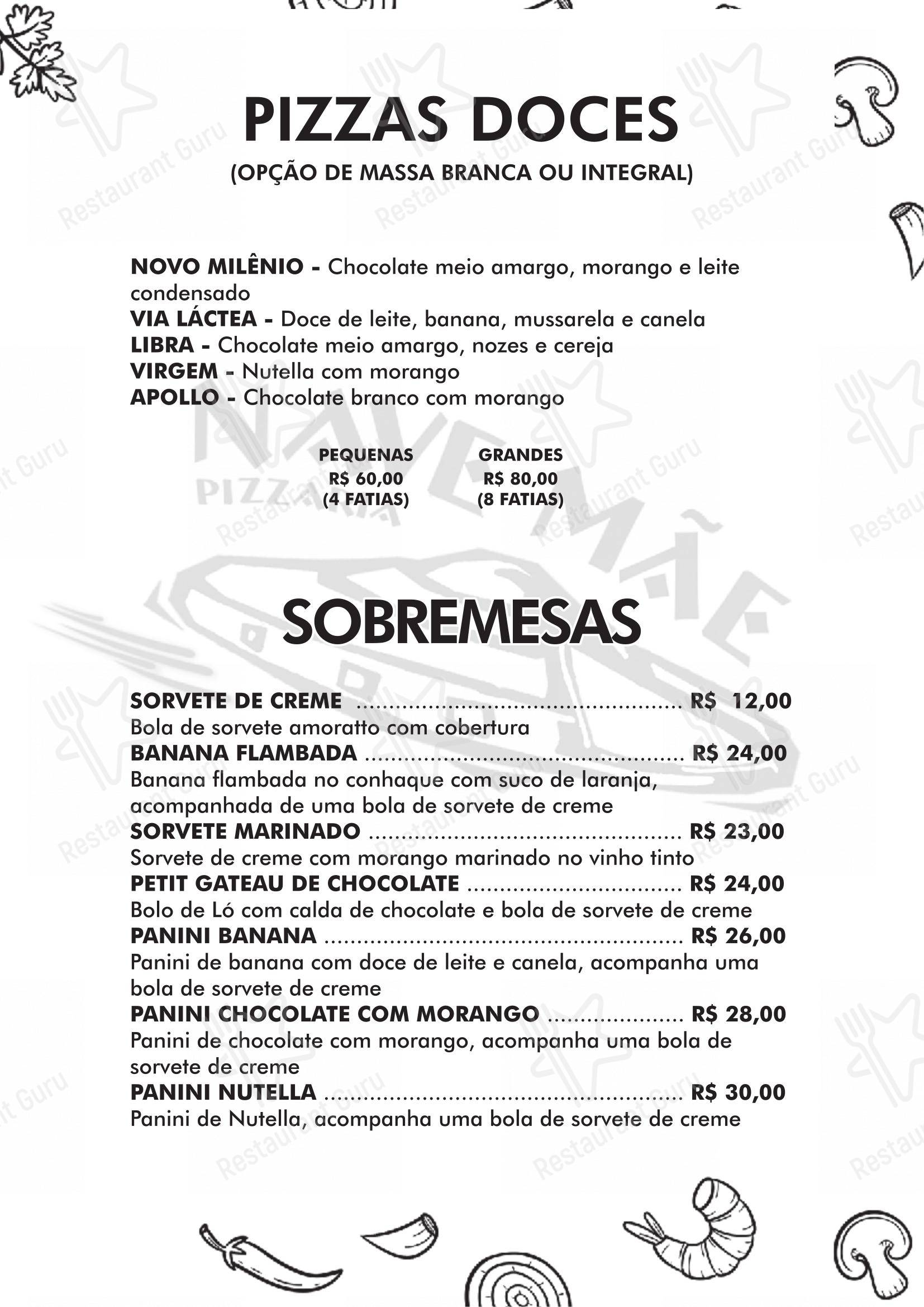 Pizzaria Nave Mãe - Menu
