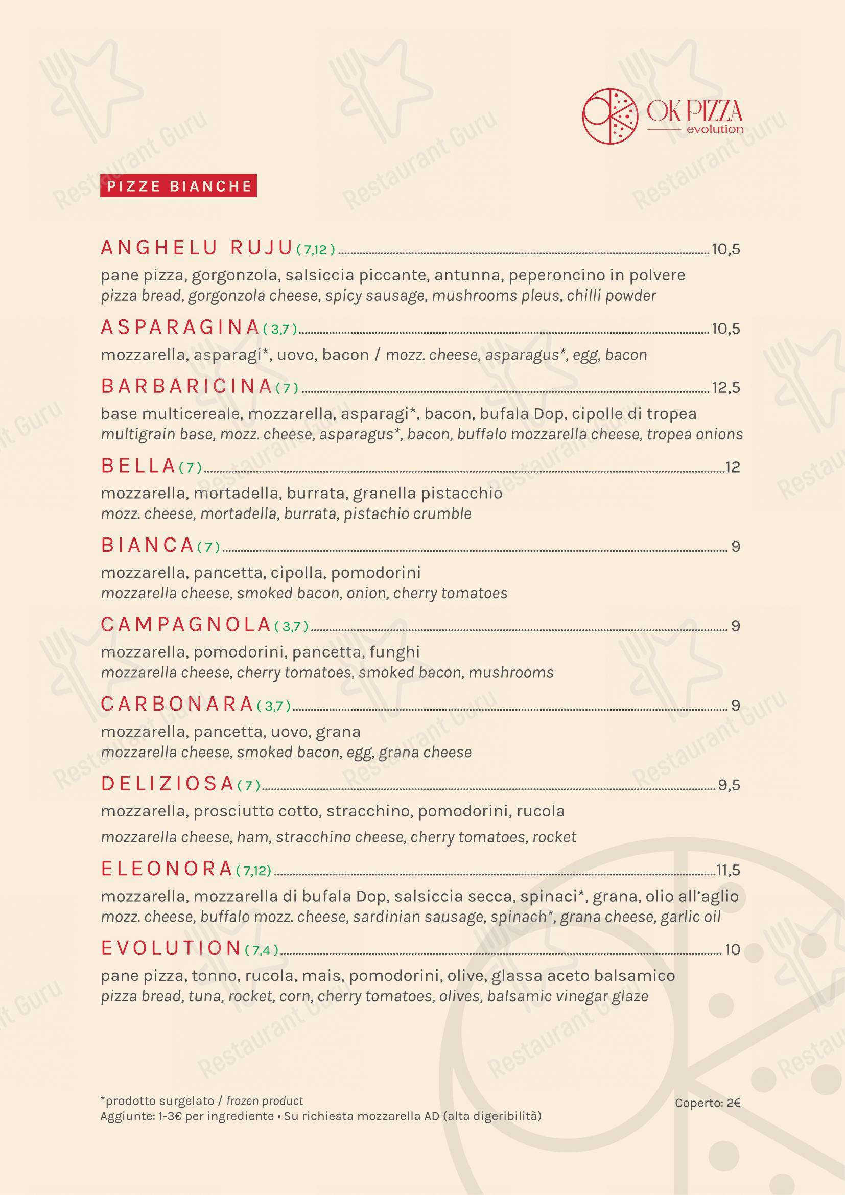 Ok Pizza Evolution - Ristorante Pizzeria in Alghero - Menu