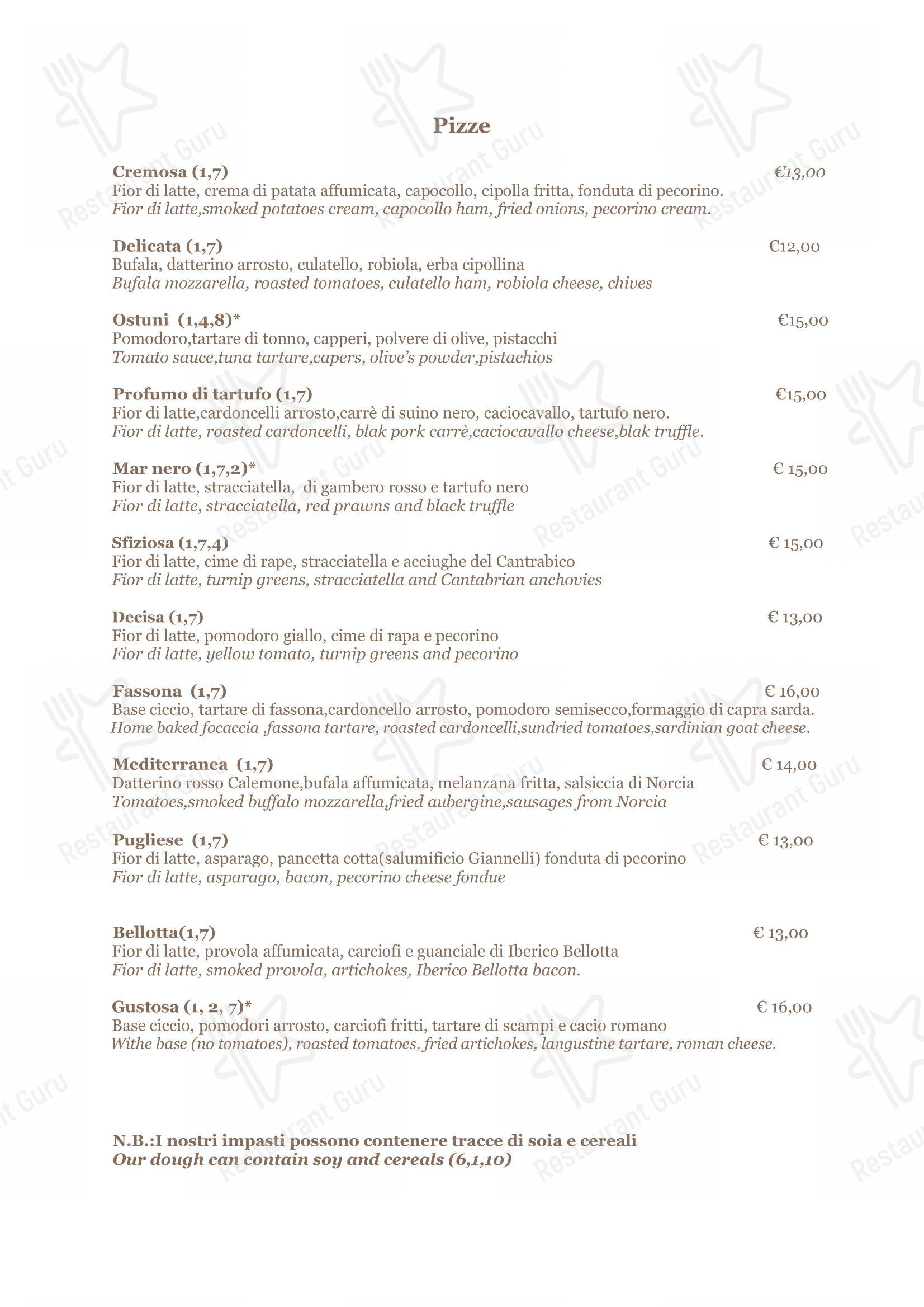 Operaprima - Ristorante Pizzeria in Ostuni - Menu bar