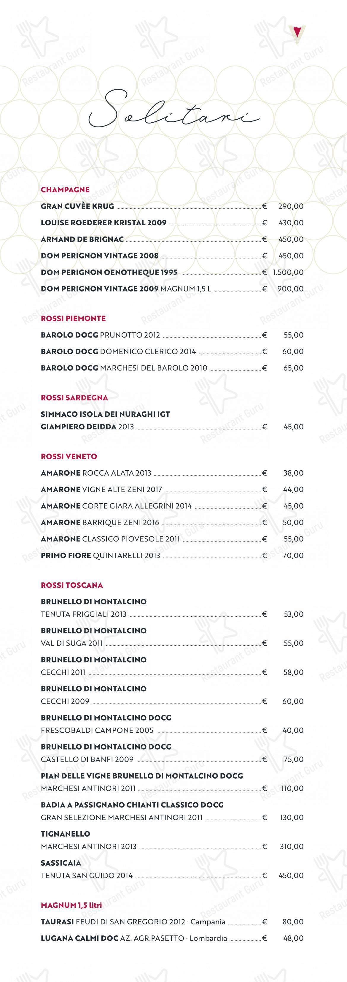 Menu bar per PANEVINO Locanda in Morazzone