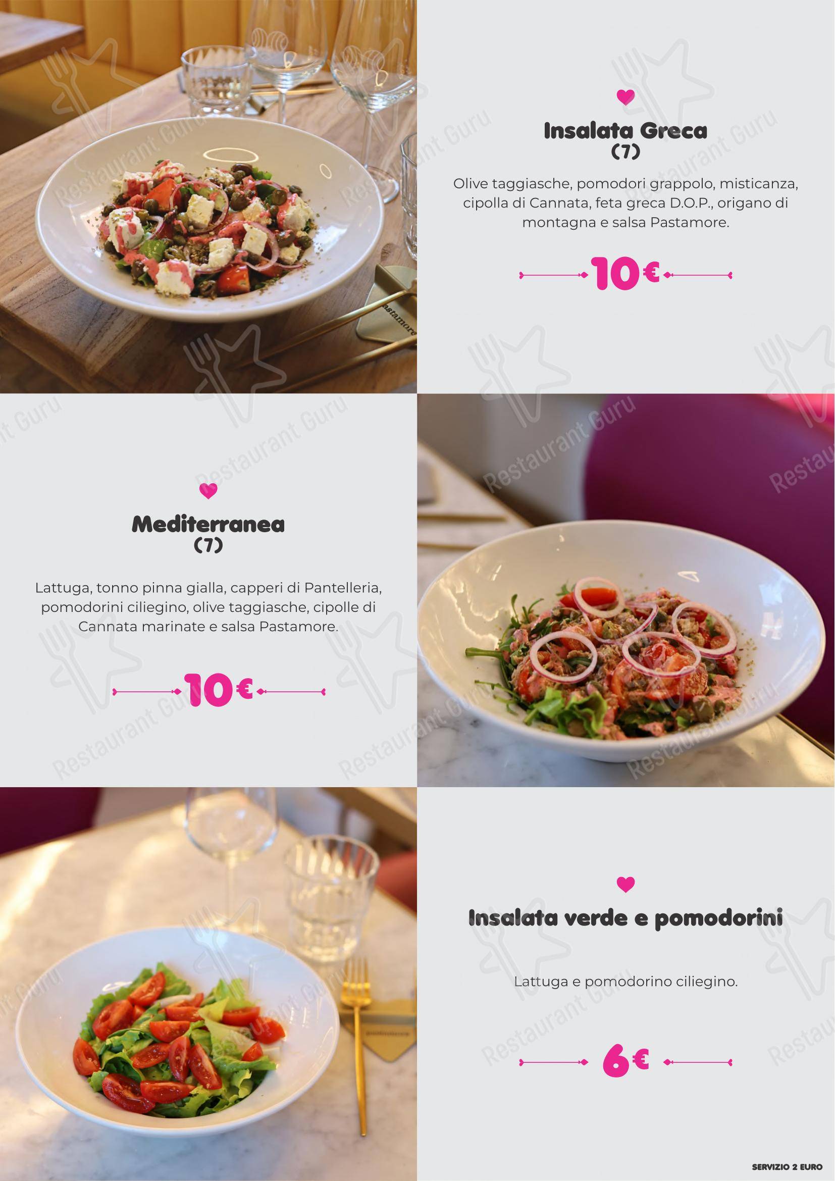 Menu per Pastamore in Roma
