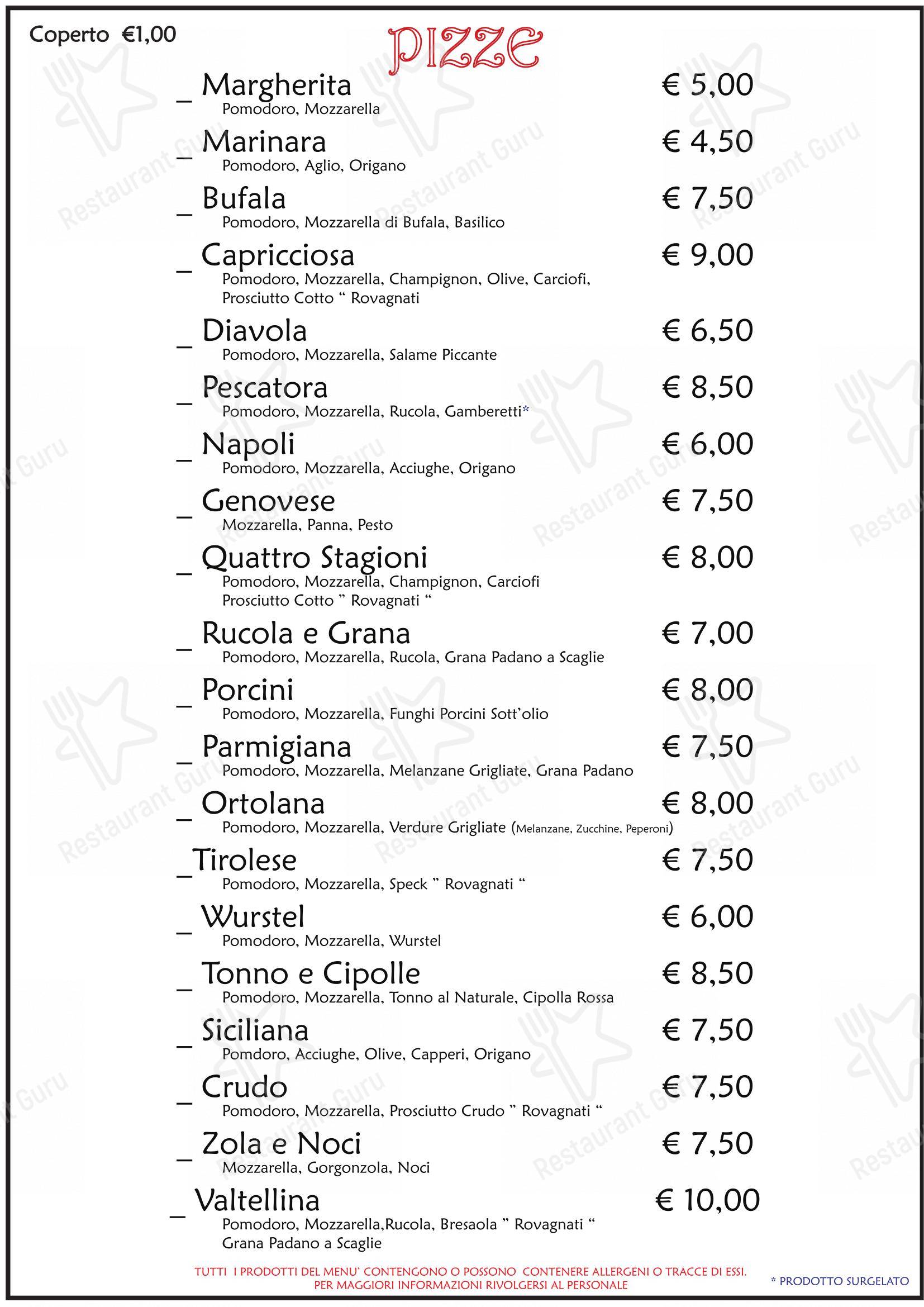 Menu per Pizzeria Pappa & Ciccia pizzeria