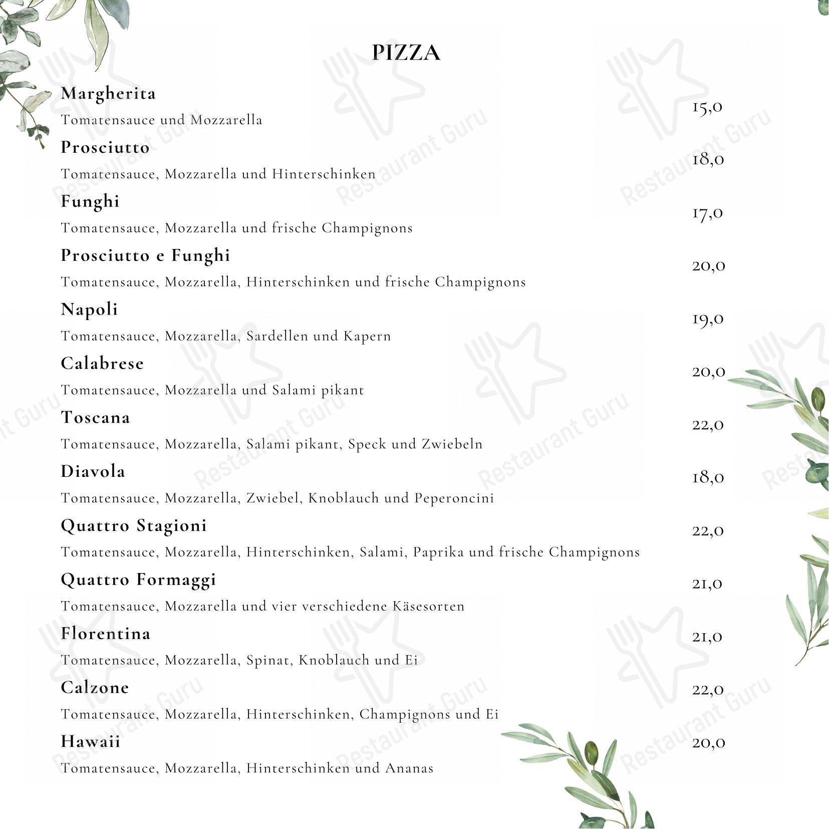 Pizzeria Rebstock in Neuhausen am Rheinfall - Menu