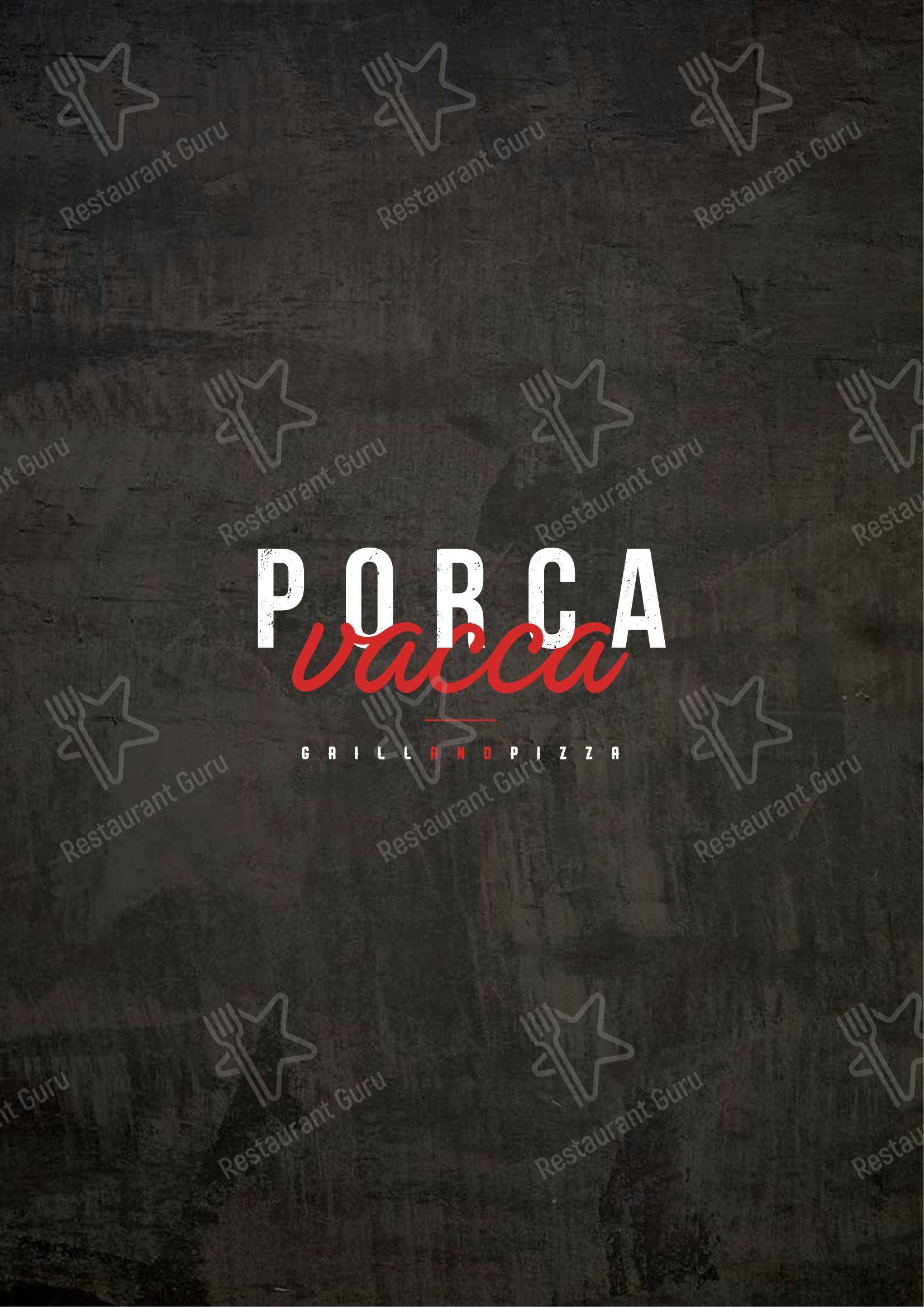 Menu per Porca Vacca ristorante