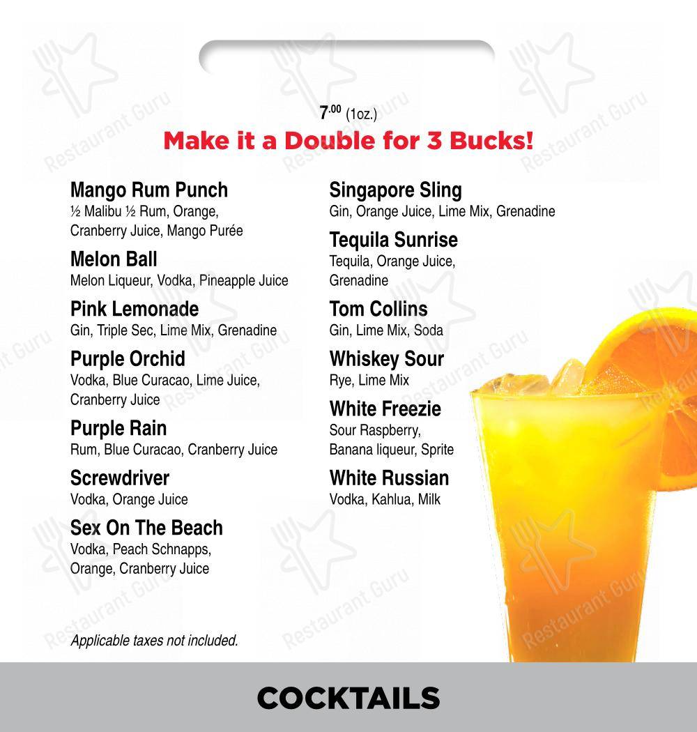 Menu pour Portly Piper Pub Ajax pub et bar