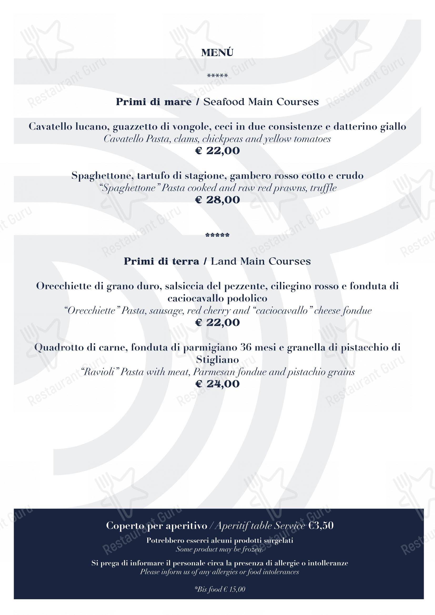 BV Quarry Rooftop Terrace Matera - Restaurant Garden Inn in Matera - Lunch Menu