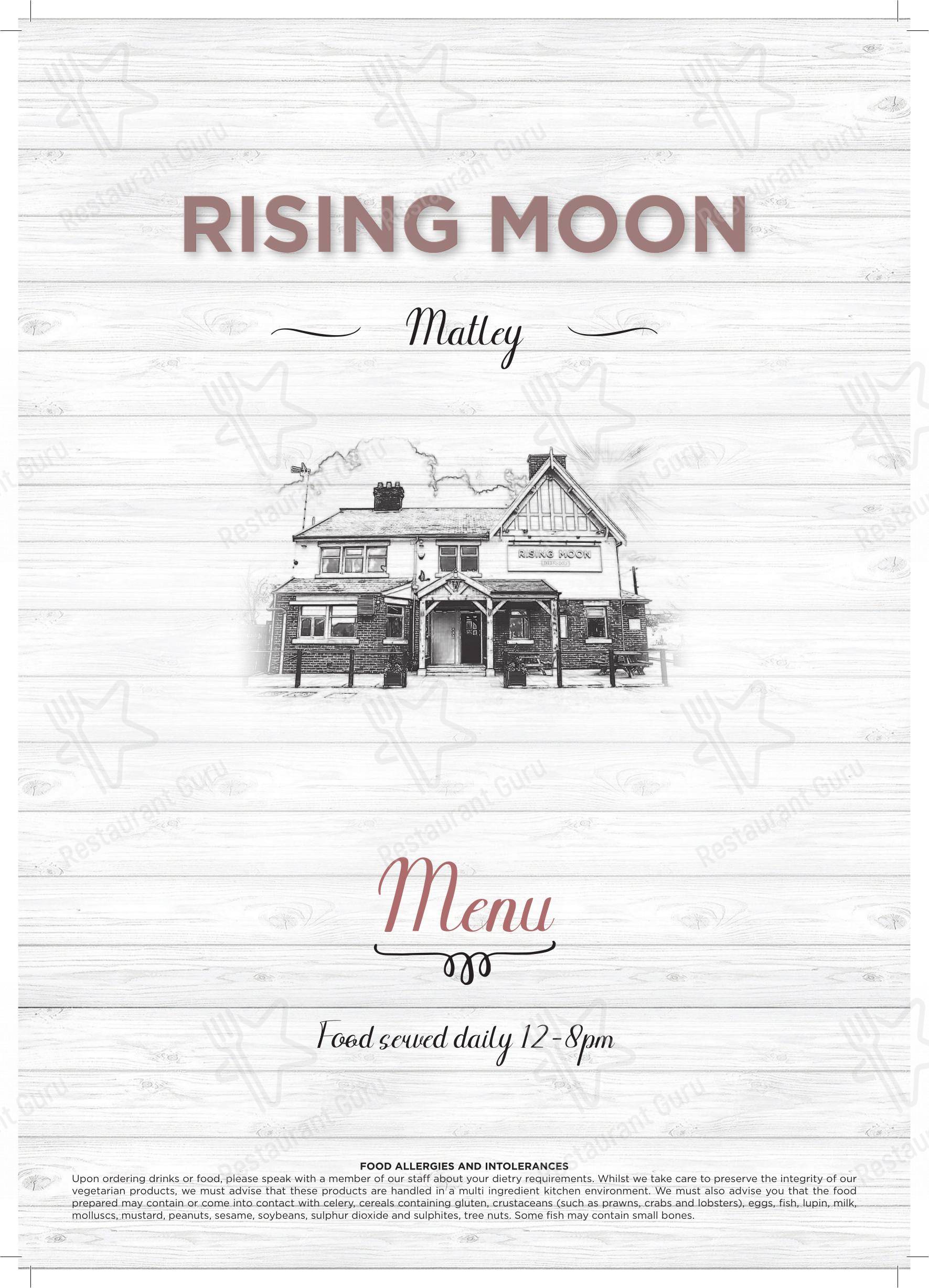 Menu at Rising Moon pub & bar, Hyde