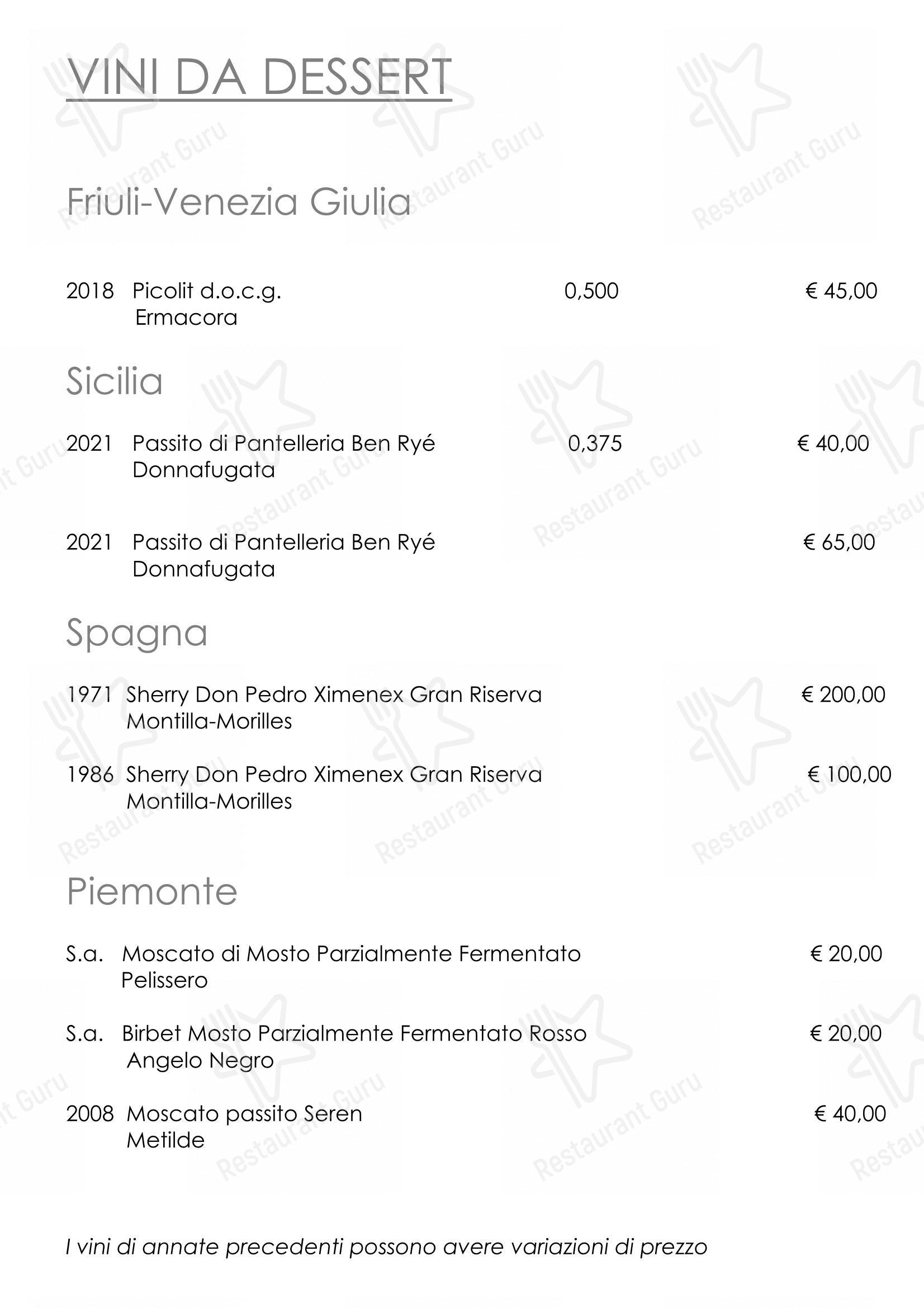 Ristorante “Al Monte” in Rosolina - Menu