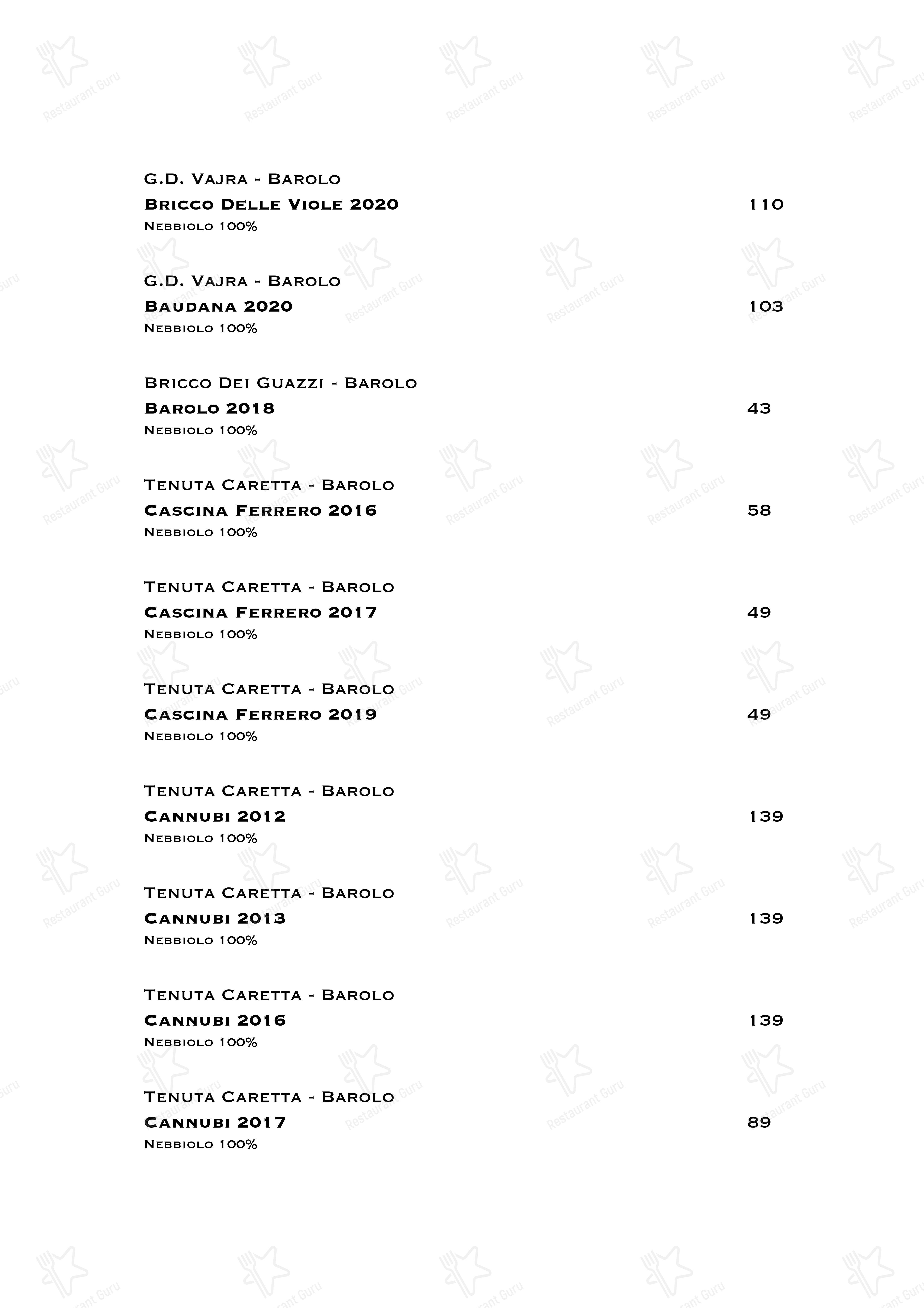 Wine Menu per Ristorante Boccon DiVino ristorante