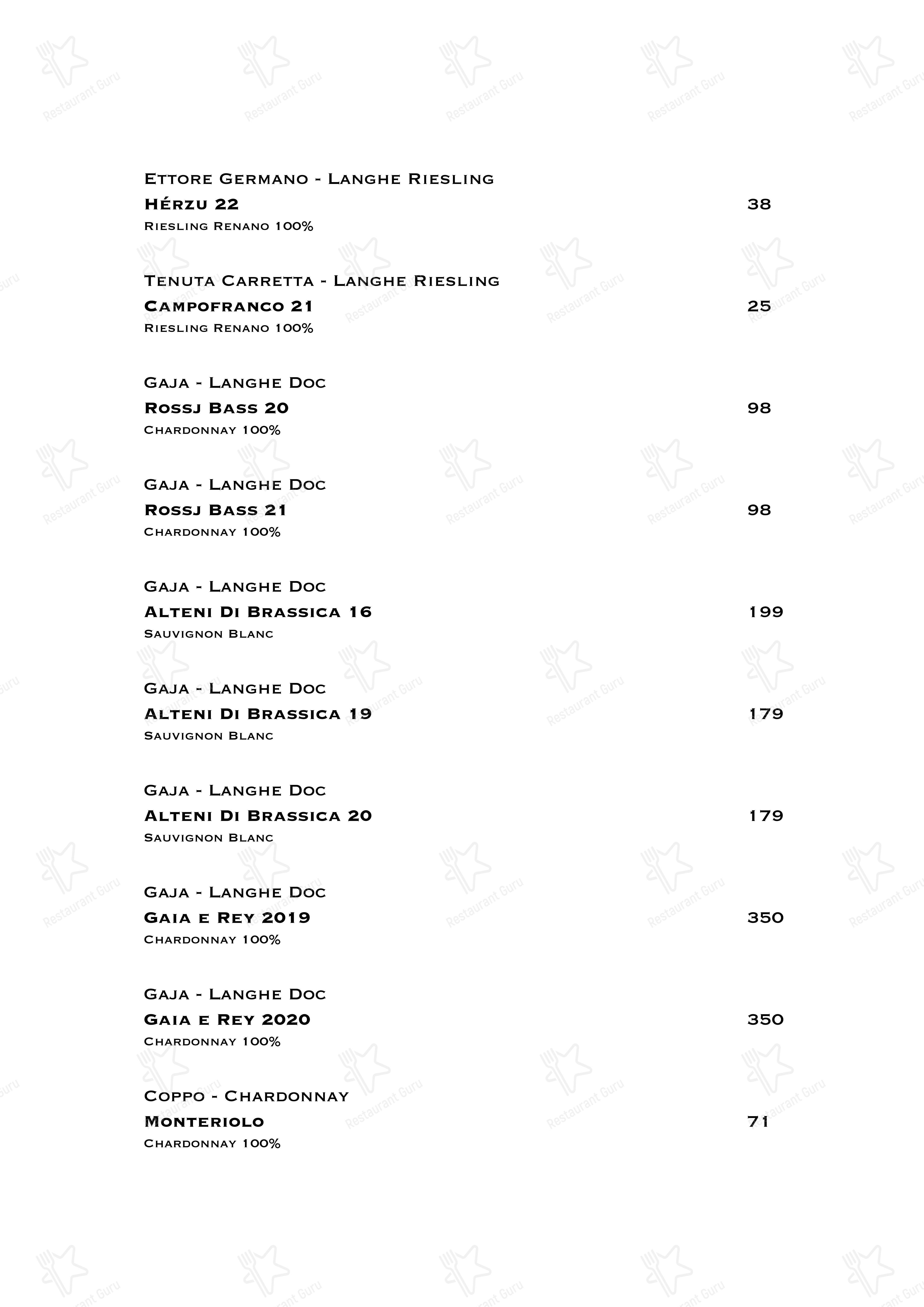 菜单 per Ristorante Boccon DiVino ristorante