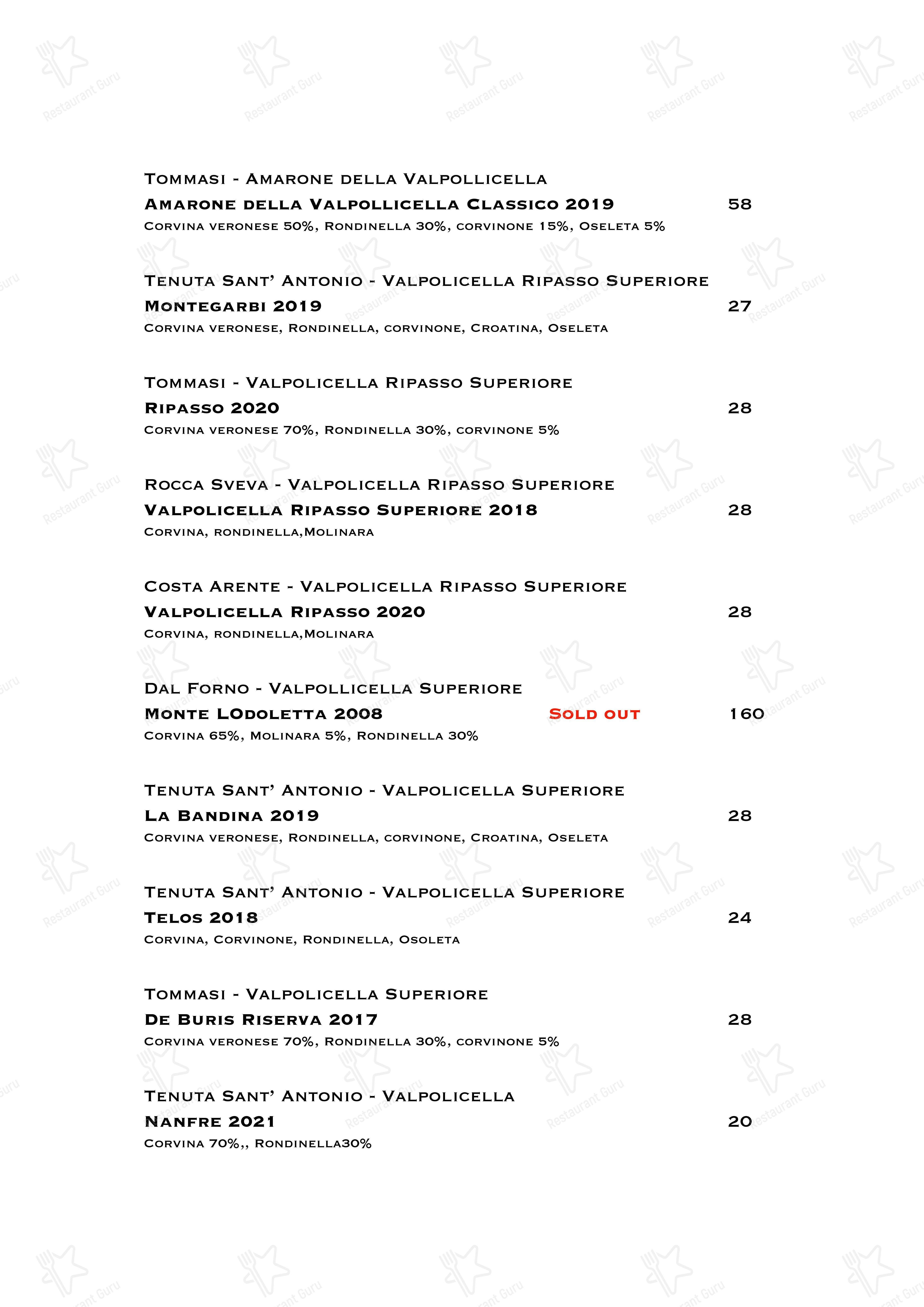 Ristorante Boccon DiVino in Gallarate - Wine Menu