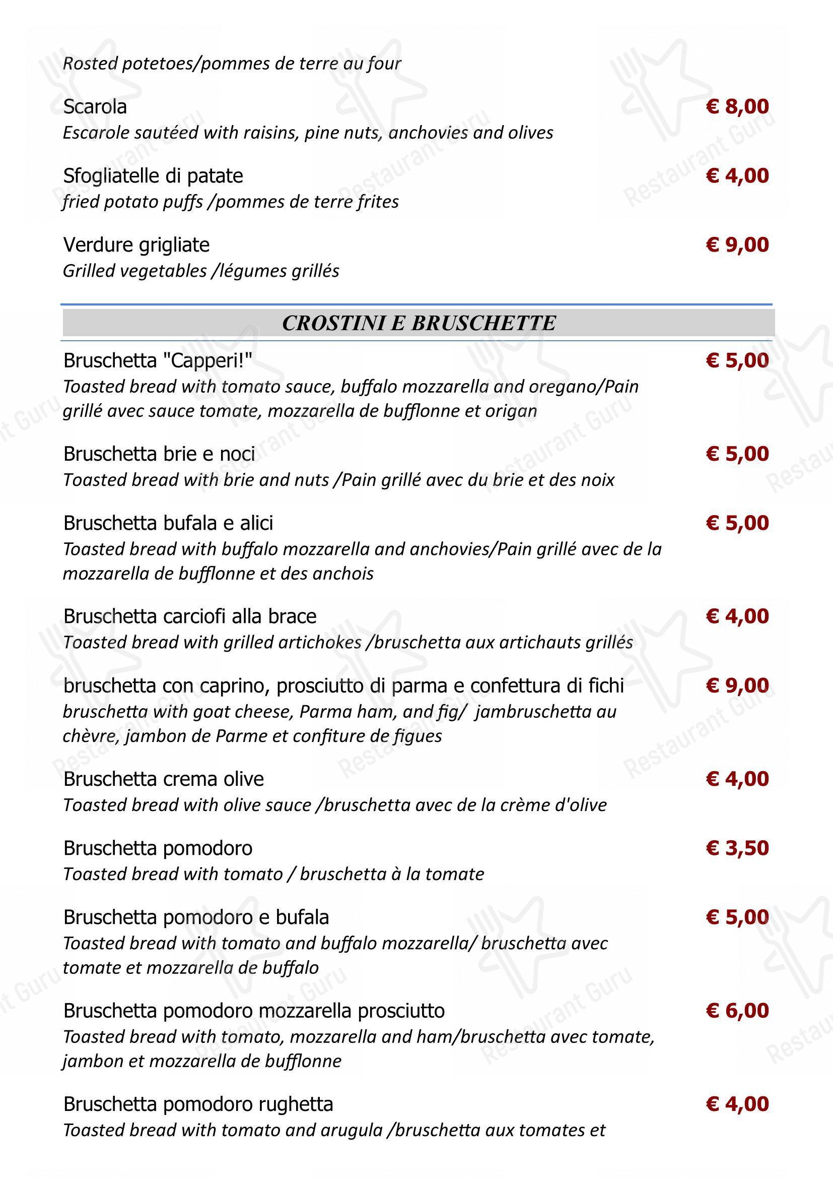 Menu per Ristorante Capperi! pizzeria