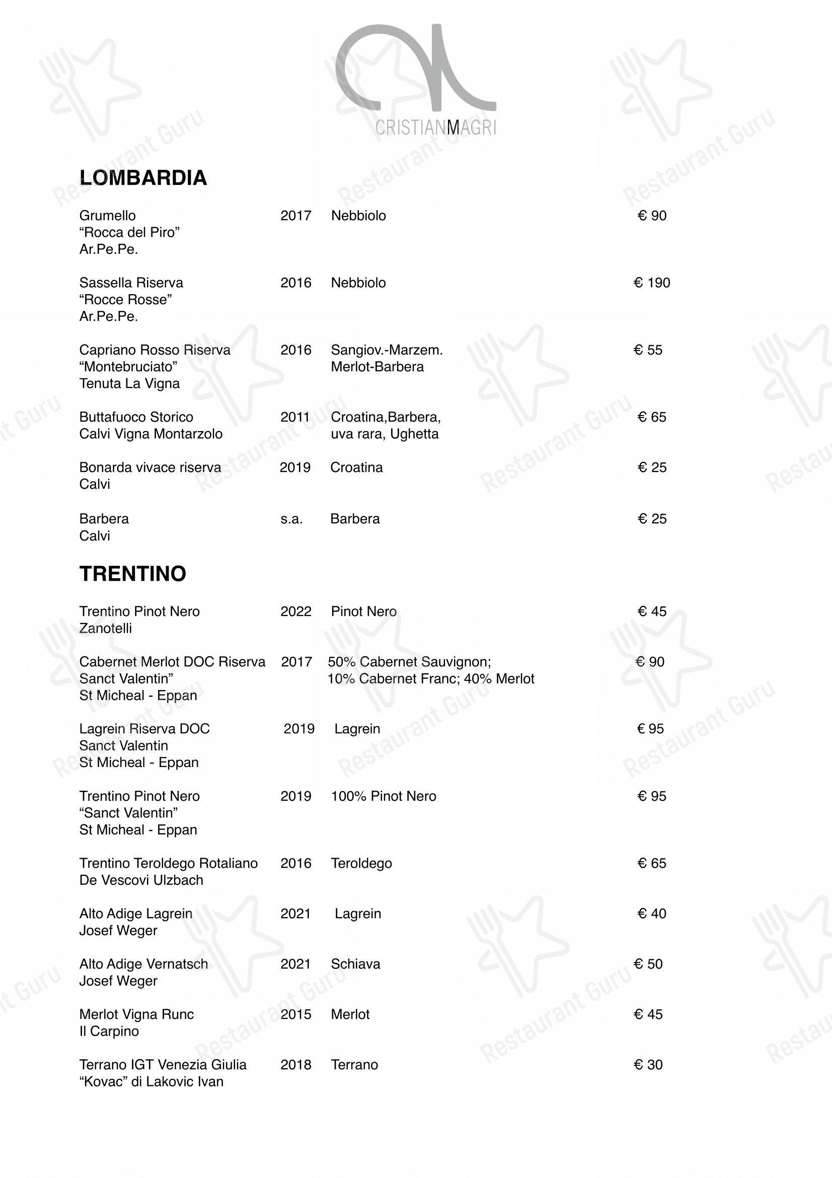 菜单 per Ristorante Cristian Magri in Settimo Milanese