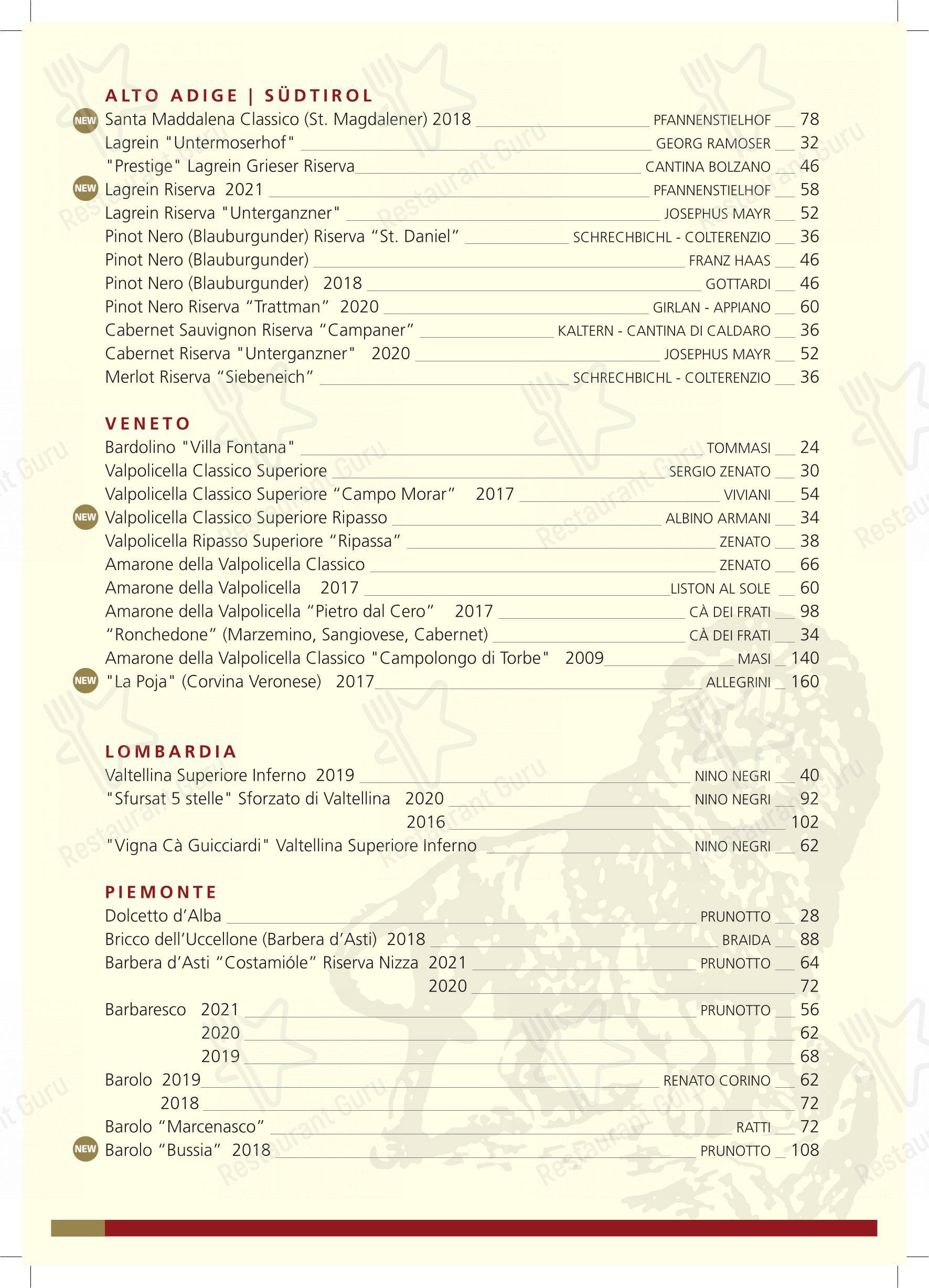 菜单 per Ristorante Pizzeria Leon D'oro Riva ristorante