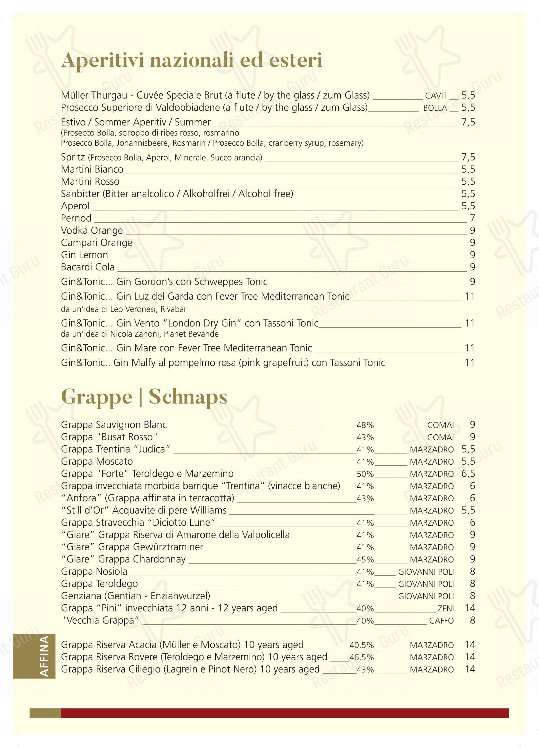 Menu di Ristorante Pizzeria Leon D'oro Riva - 菜单