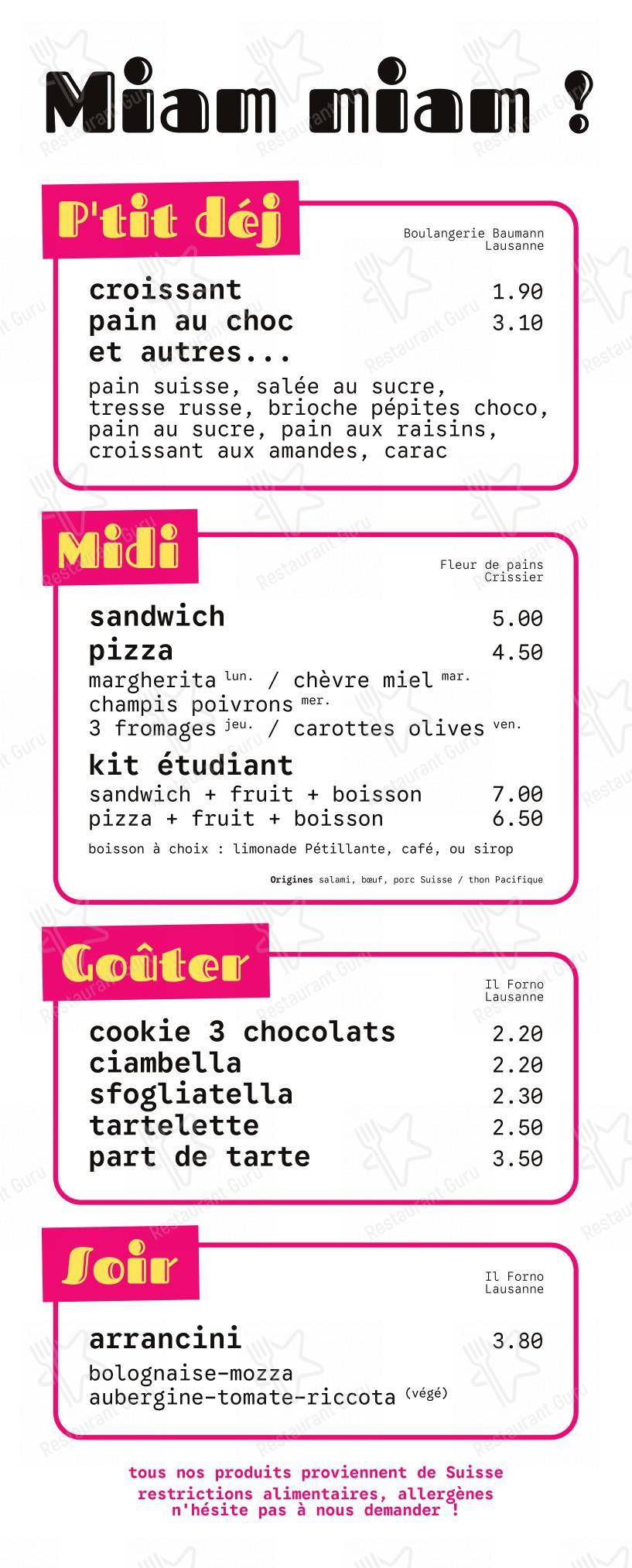 Menu bar per Satellite in Ecublens