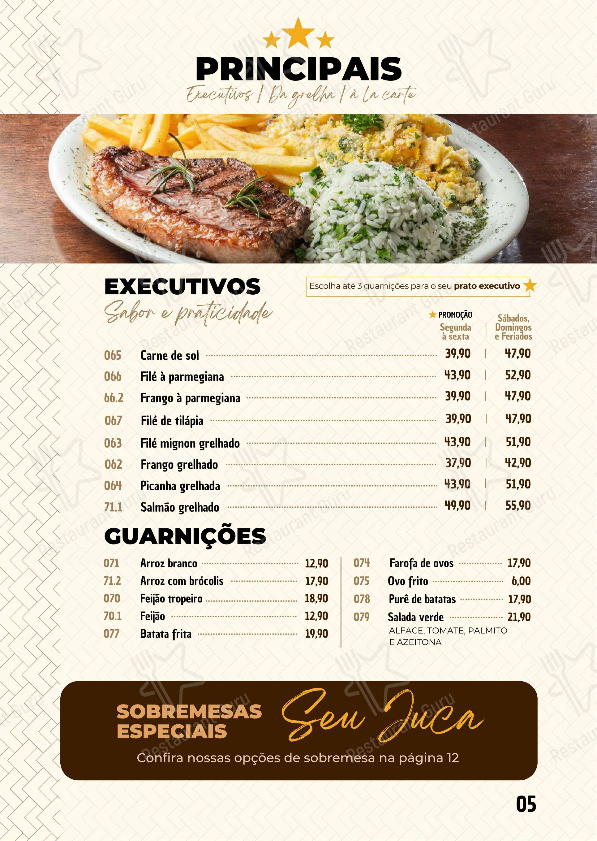 菜单 para Seu Juca restaurante