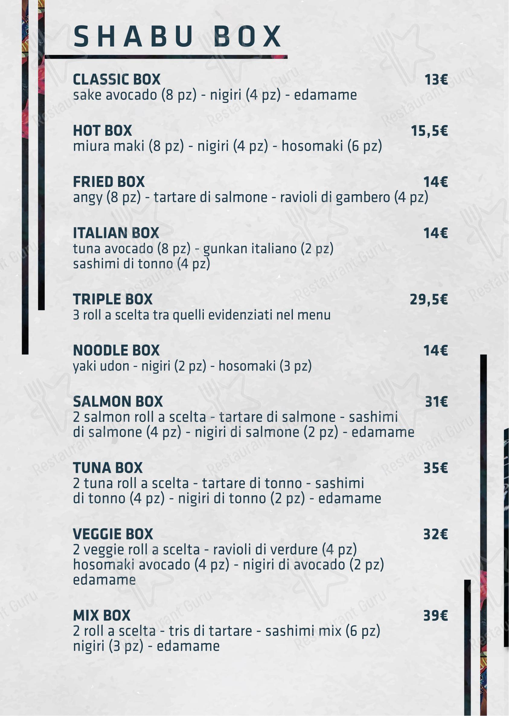 菜单 per Shabu Monza in Monza