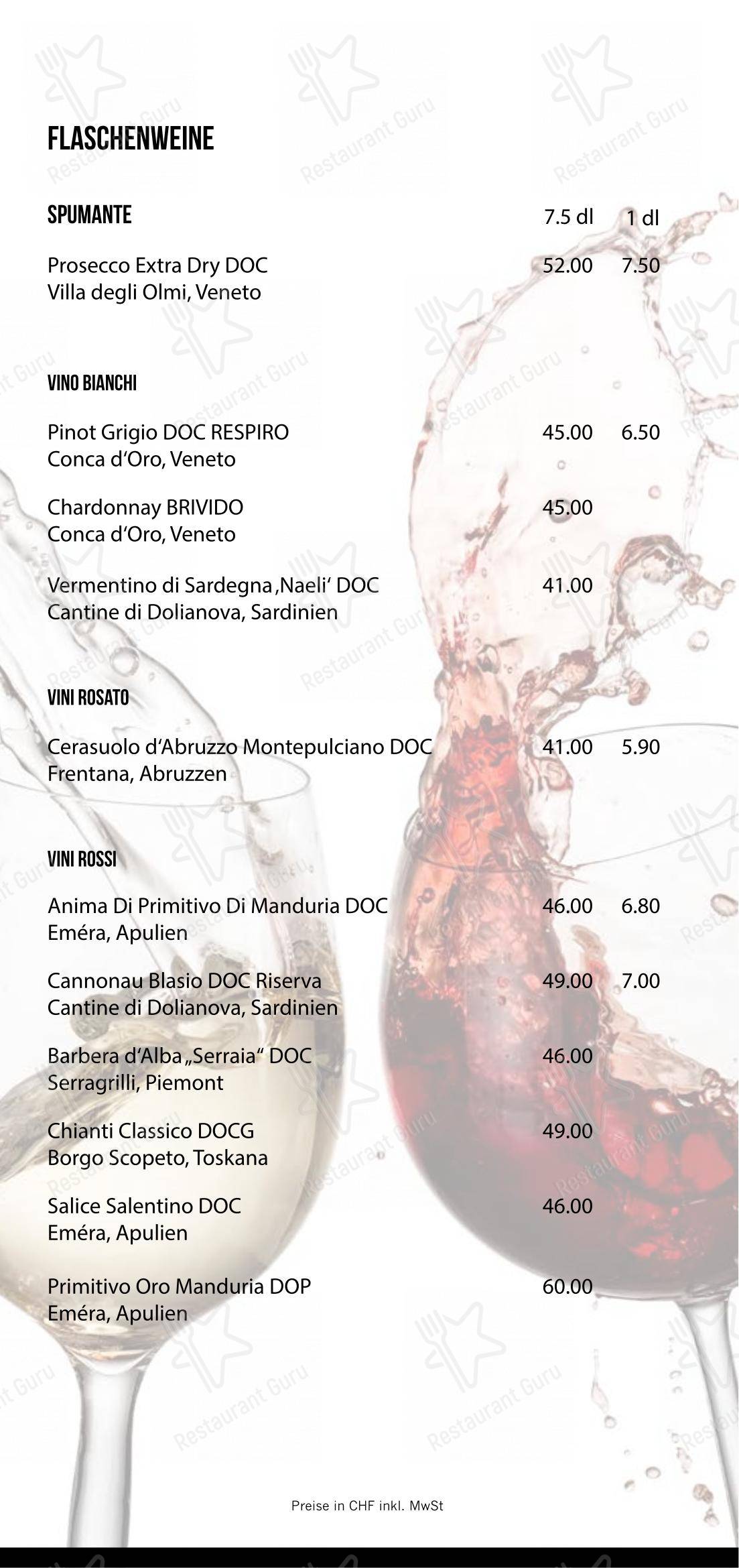 Основное меню per Valentina Pasta e Pizza Dietikon ristorante