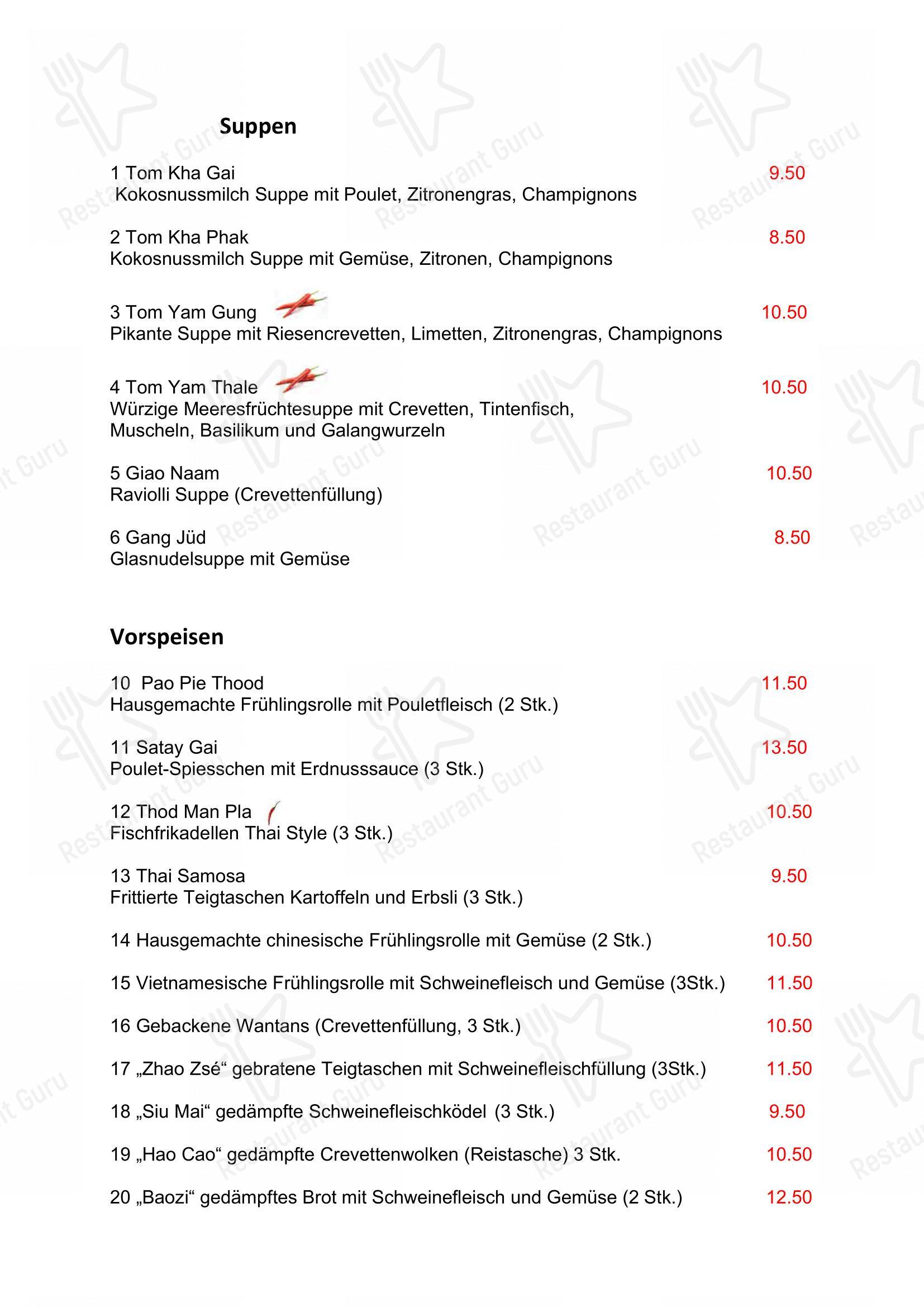 Menu per Zum Siam ristorante